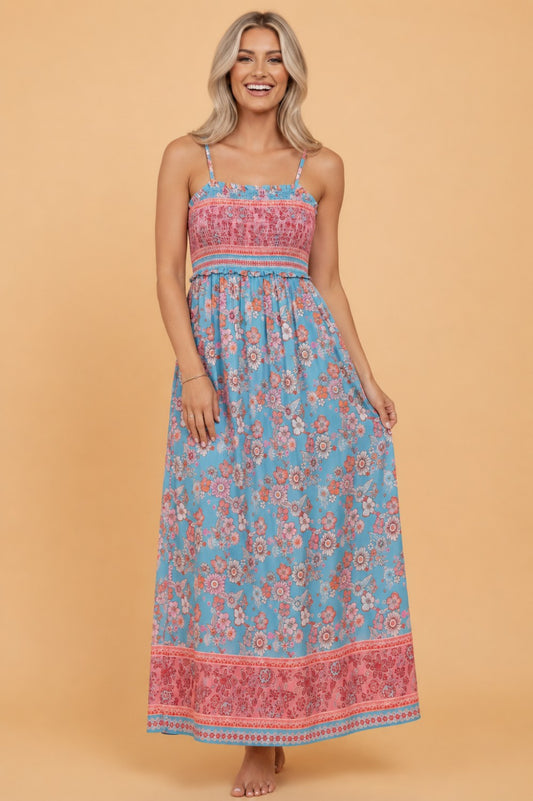 Desert Bloom Boho Maxi Dress