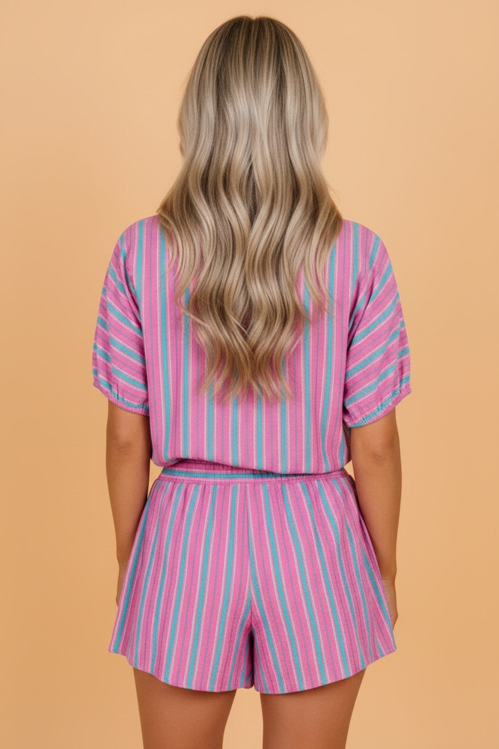 Sunset Stripe Dolman Shorts Set