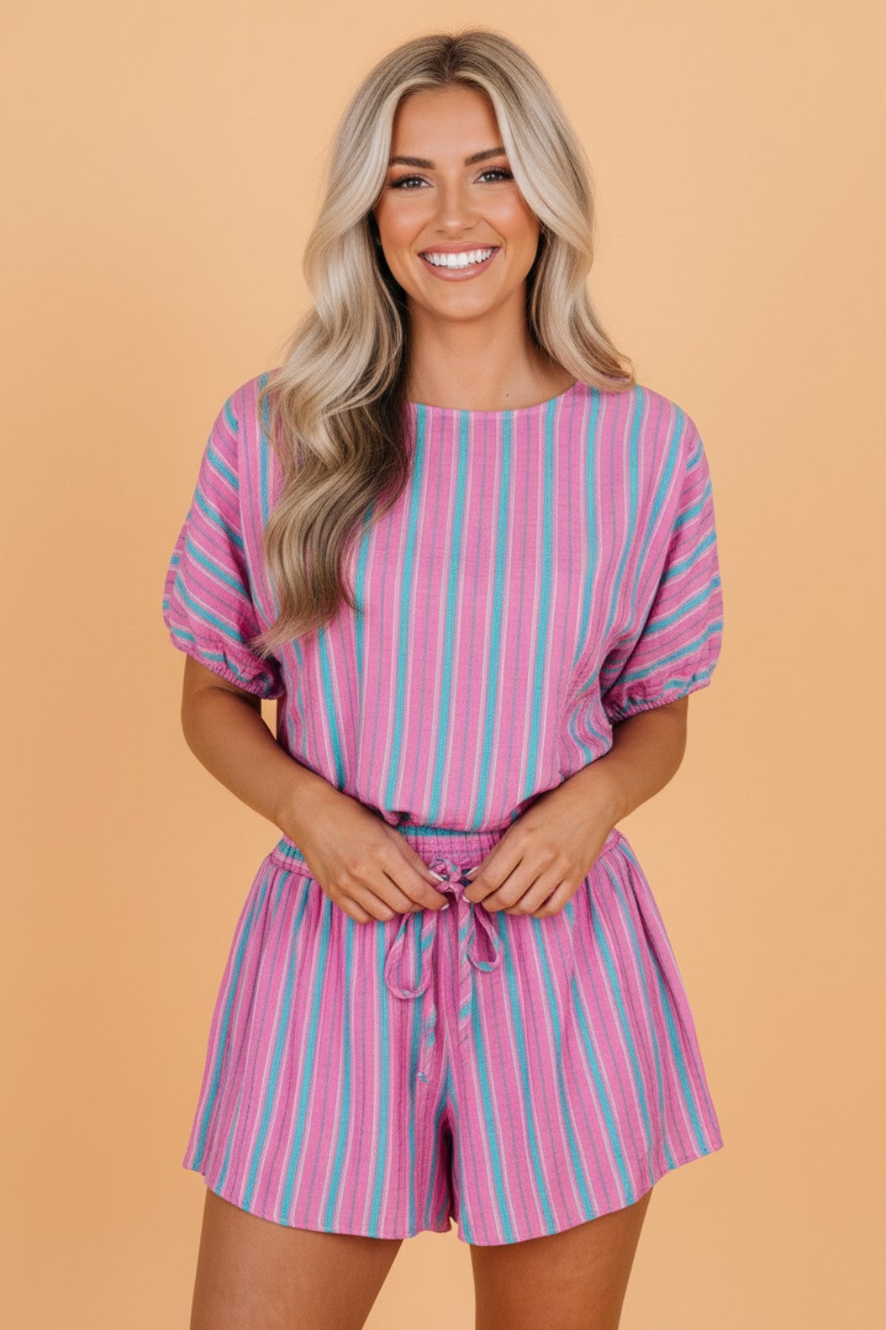 Sunset Stripe Dolman Shorts Set