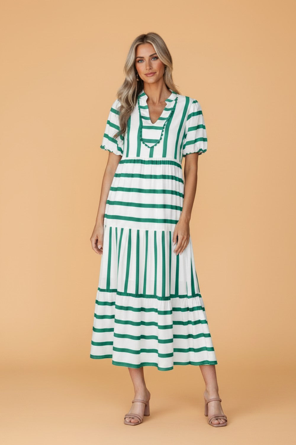 Southern Sunday Striped Midi Dress
