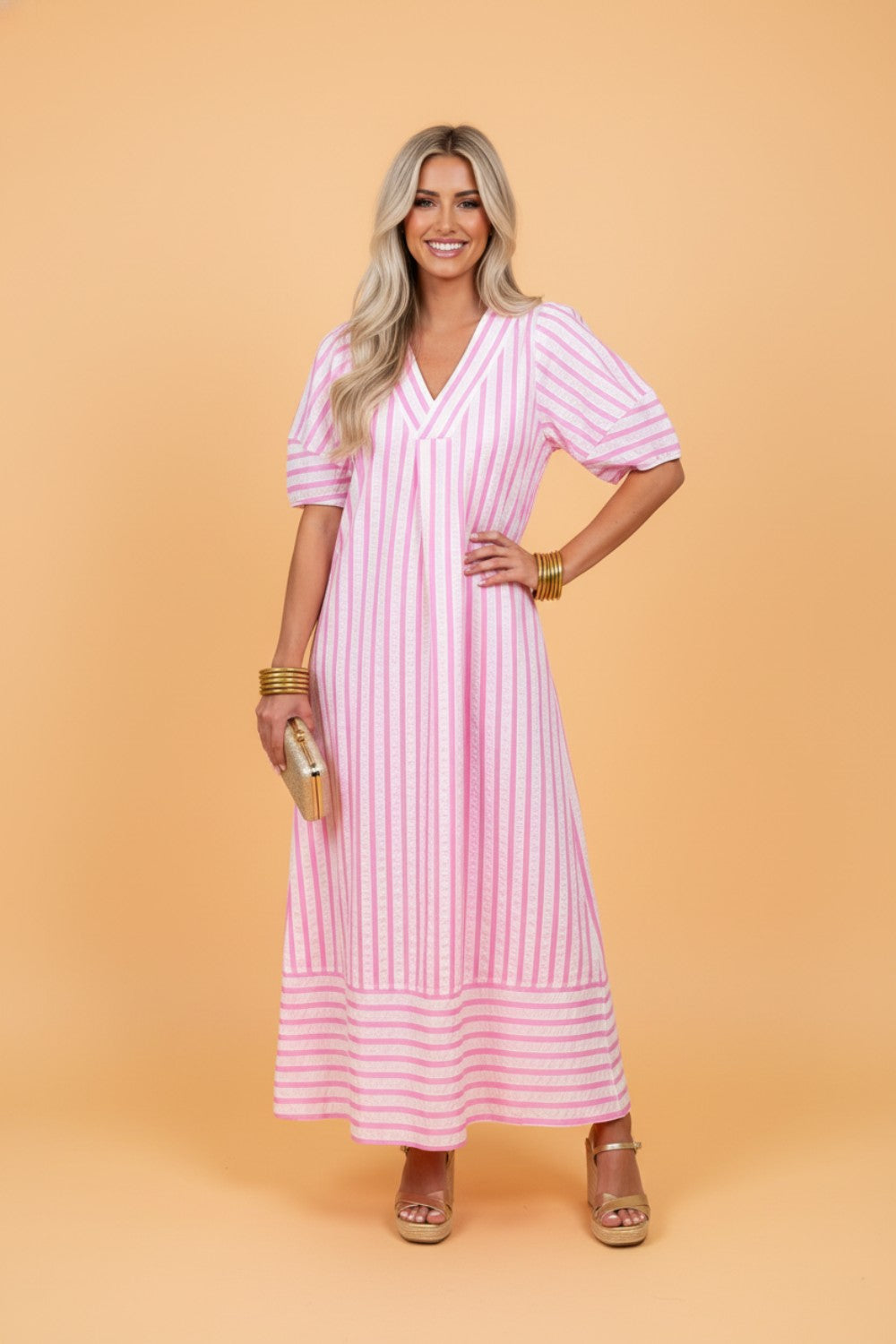 Rosewater Stripe Maxi Dress