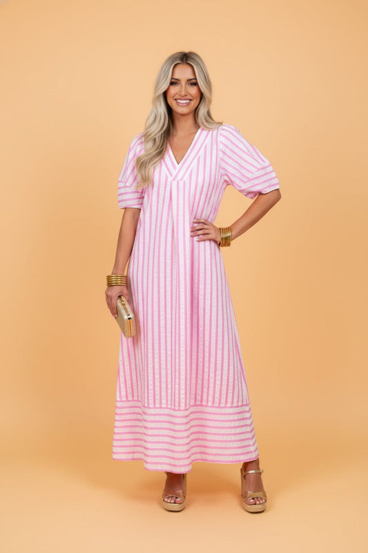 Rosewater Stripe Maxi Dress