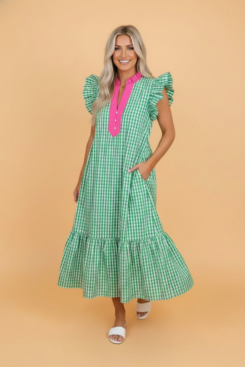Southern Charm Gingham Midi Dress