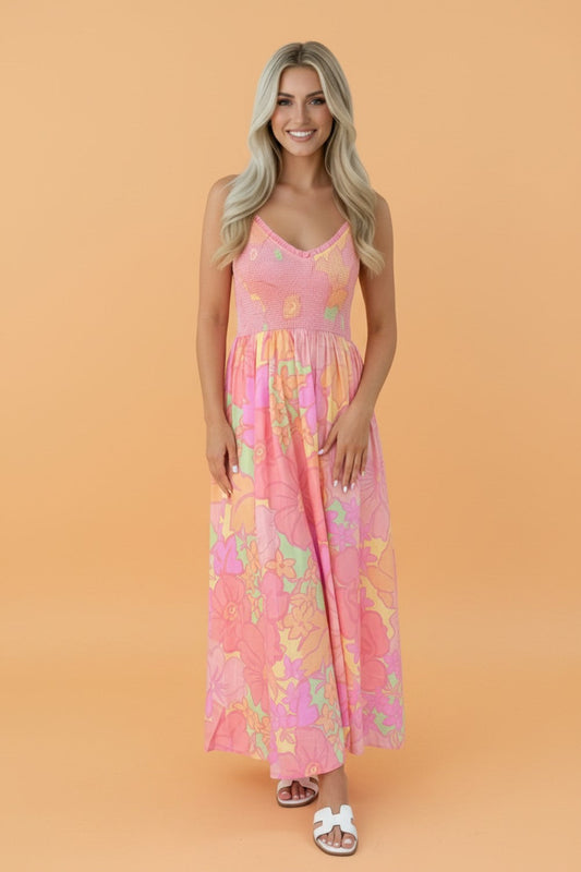 Pink Prairie Bloom Maxi Dress