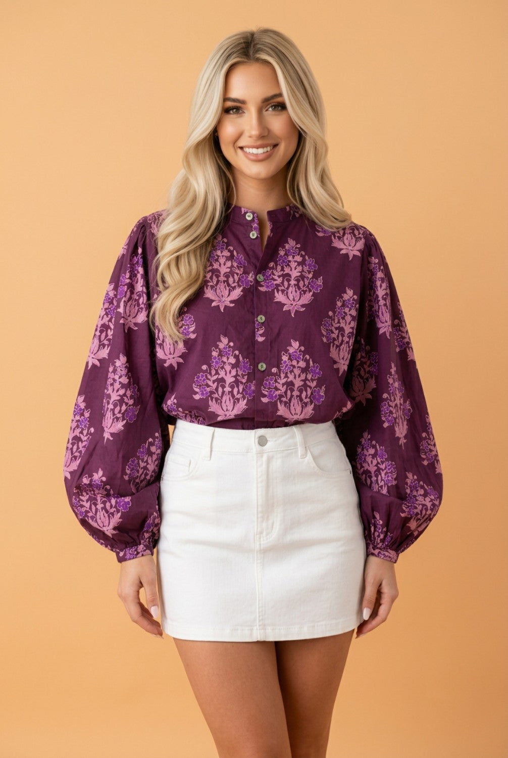 The Plum Prairie Floral Blouse