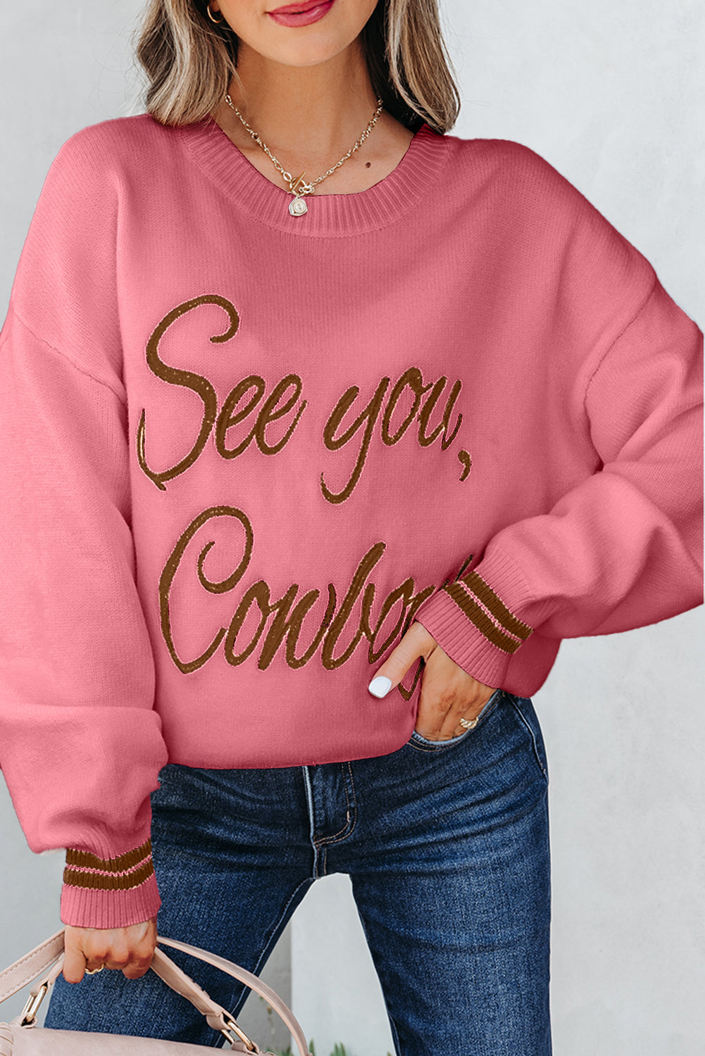 See You Cowboy Embroidered Sweater