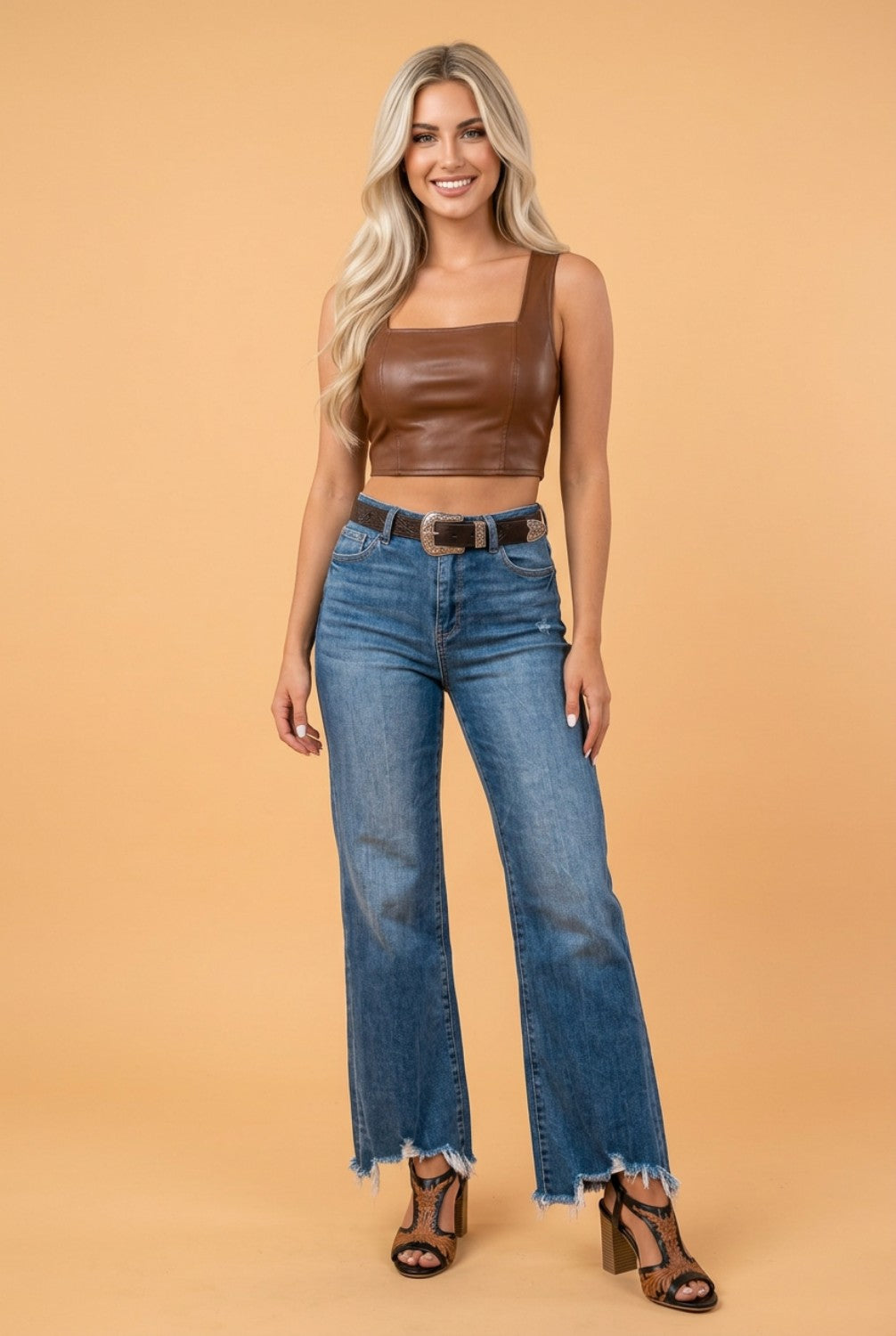 Sundown High Rise Frayed Flare Jeans