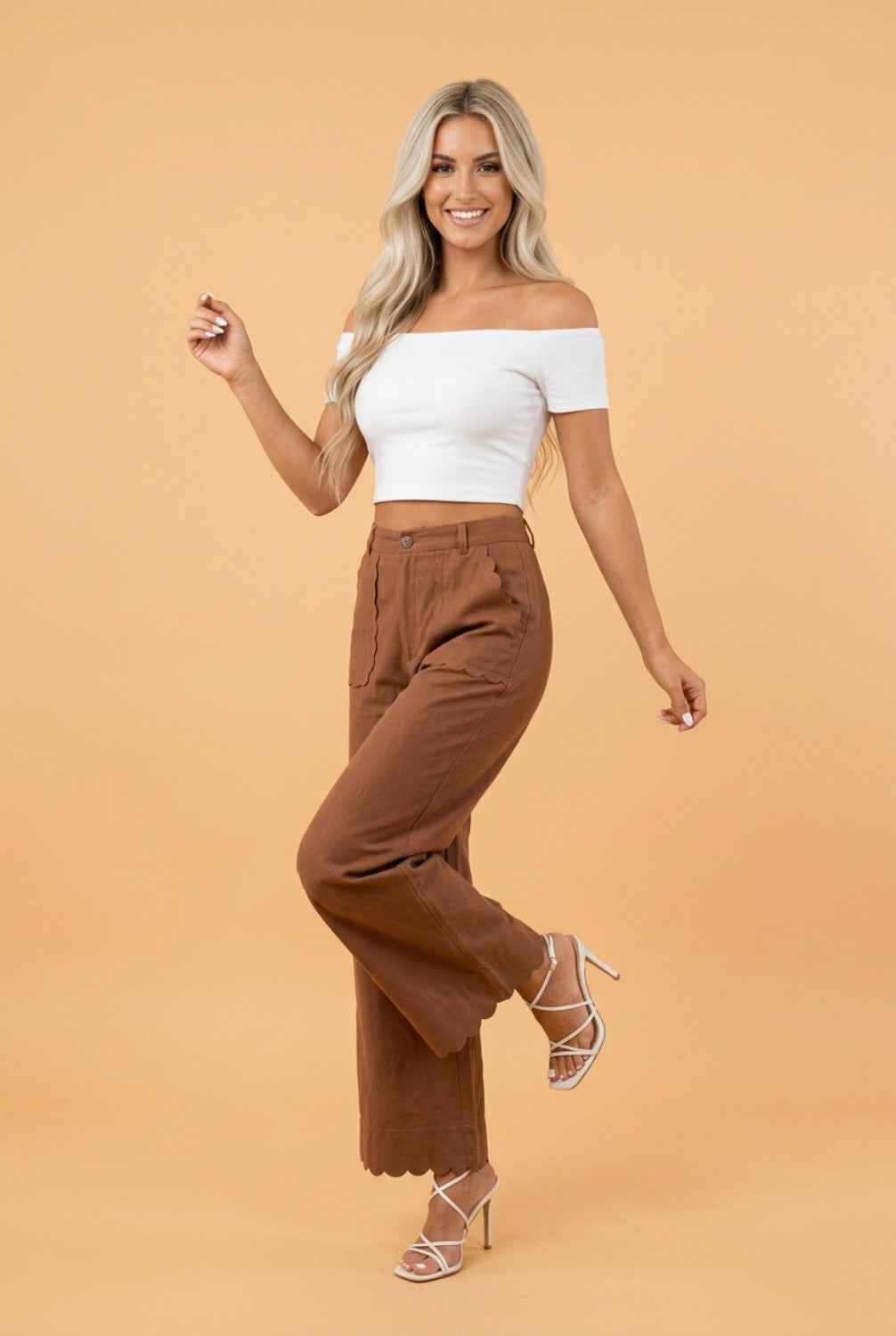 Saddlewood Scallop Trim Pants