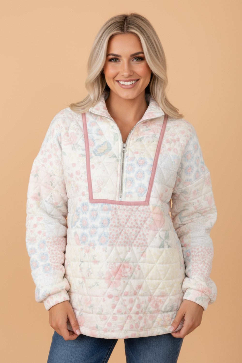 The Prairie Bloom Quilted Pullover