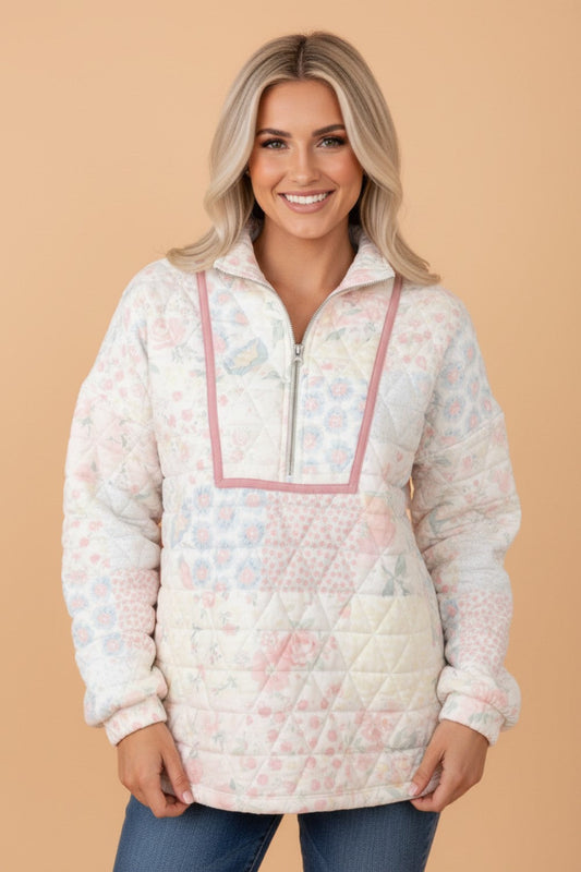 The Prairie Bloom Quilted Pullover