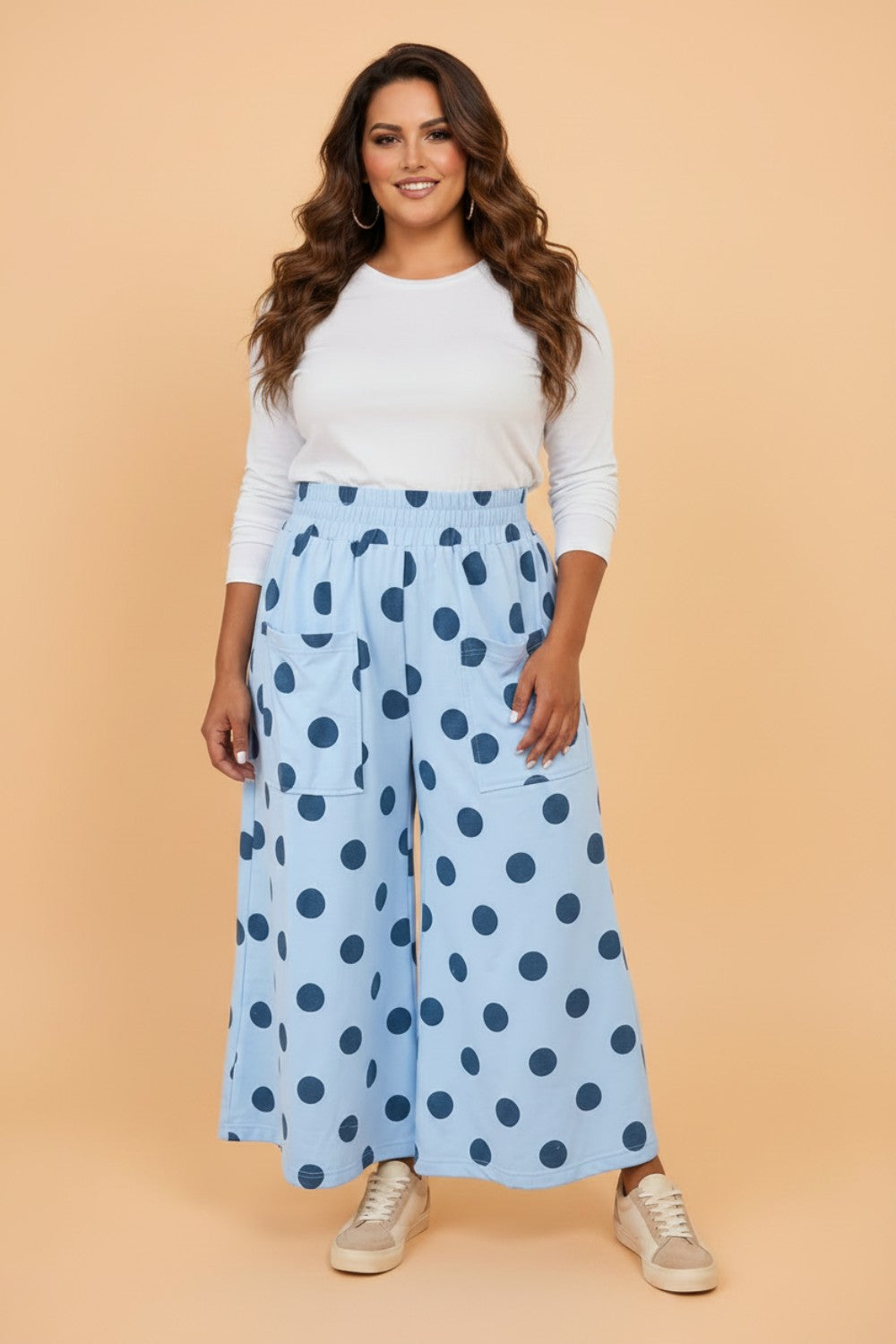 The Dotty Darlin’ Curves Wide Leg Pants