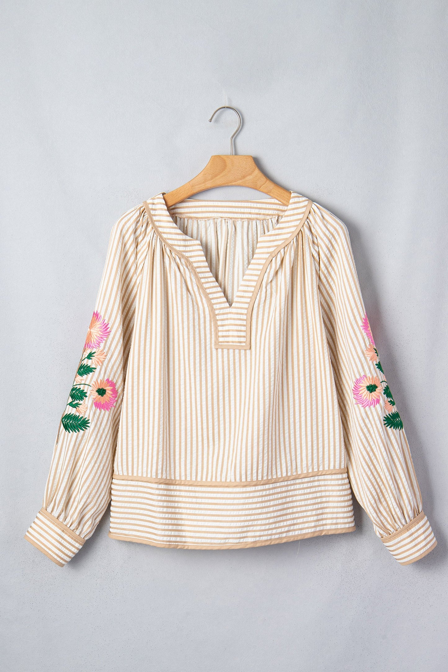 Wildflower Stripe Embroidered Blouse