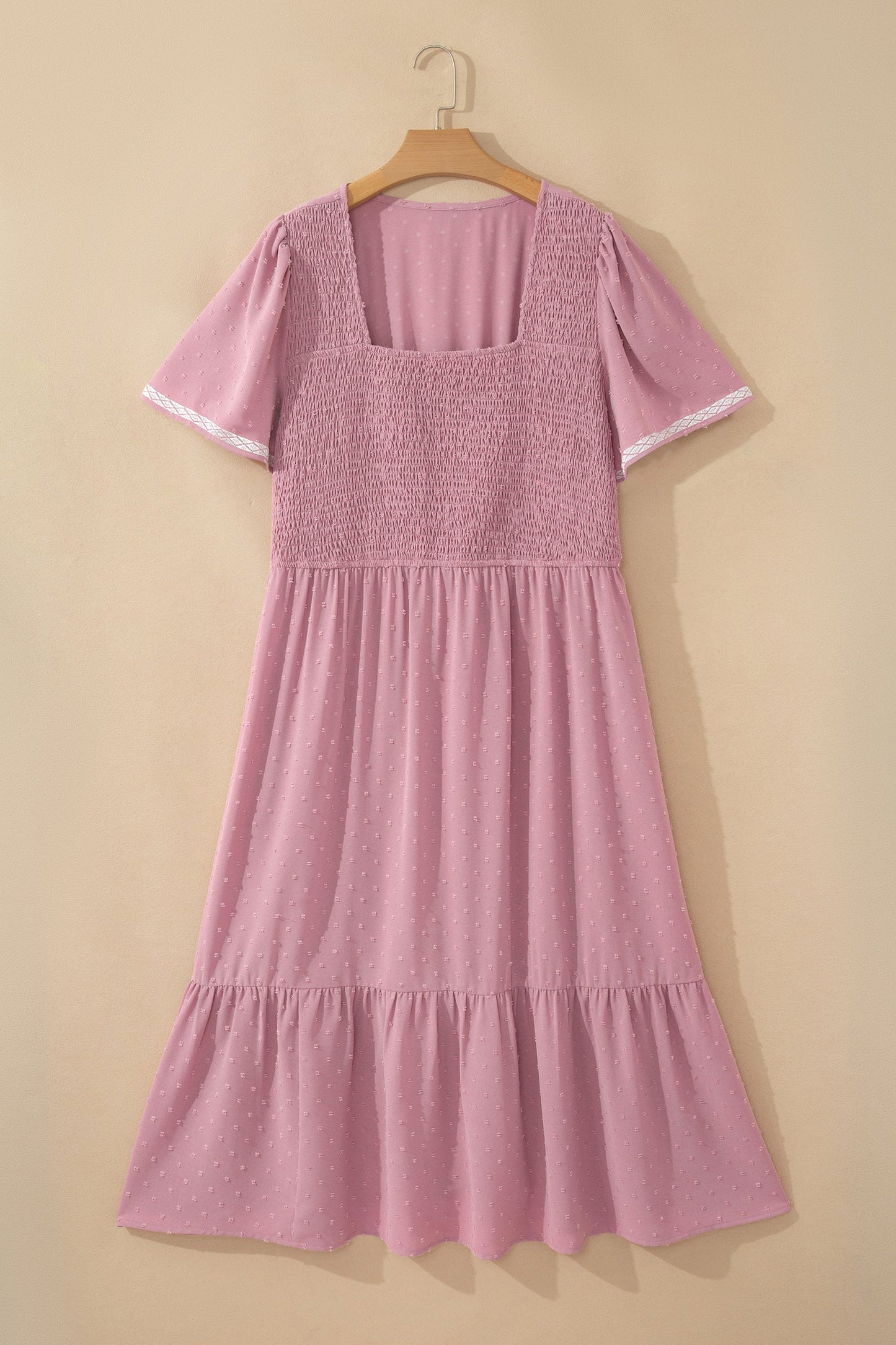 Dusty Rose Swiss Dot Midi Dress