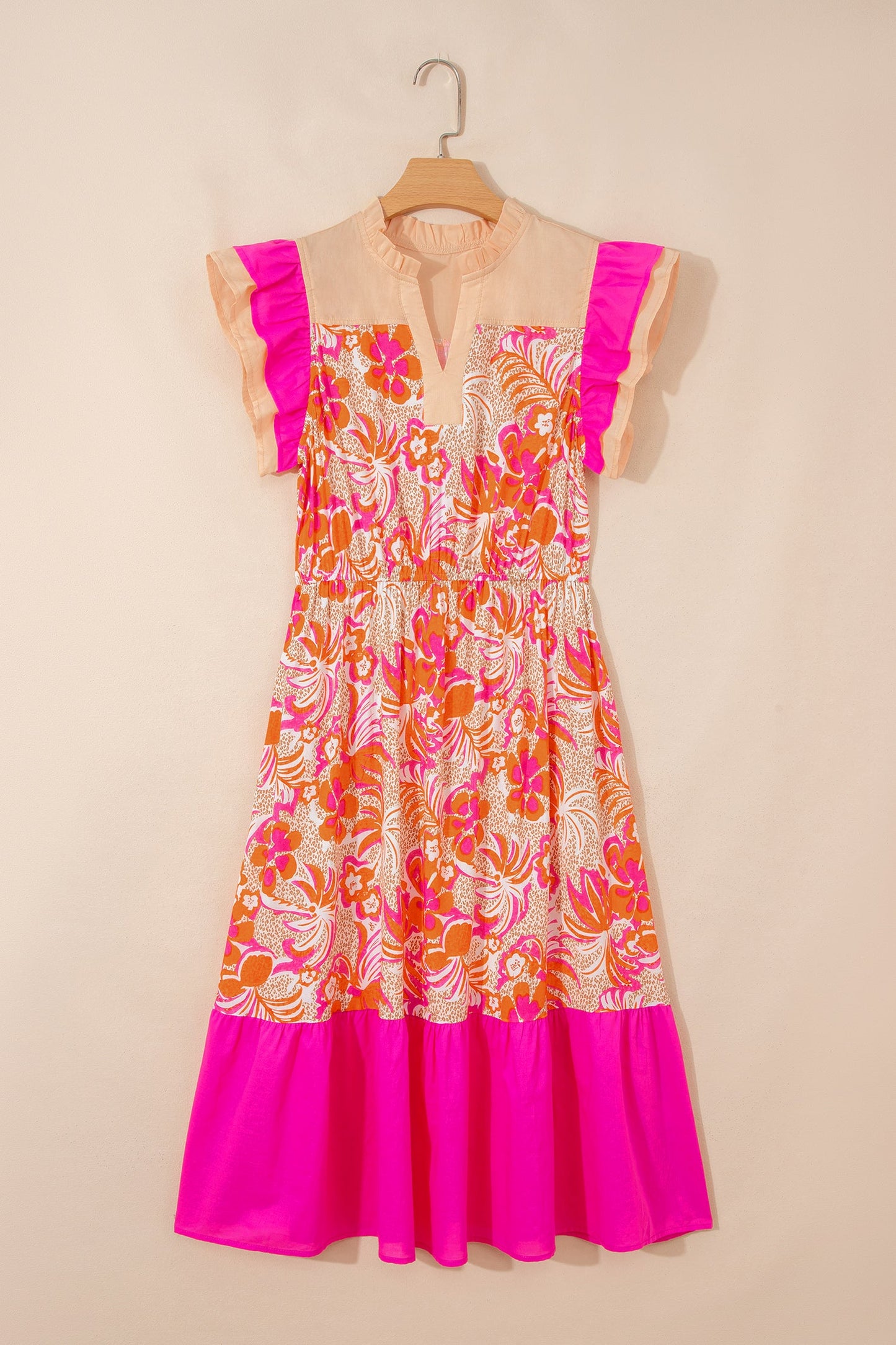 Wildflower Sunset Ruffle Midi Dress