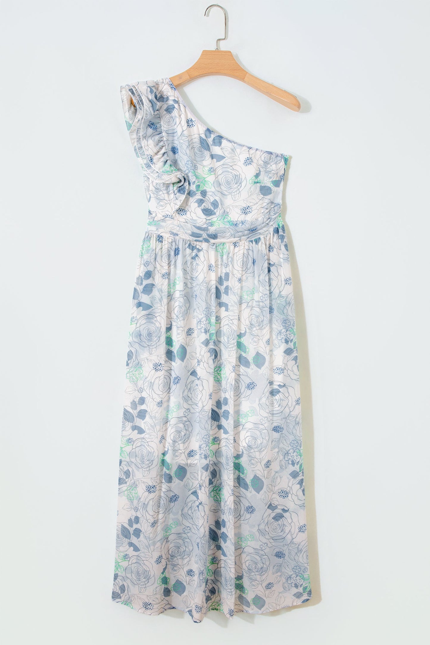 Blue Haven One-Shoulder Maxi Dress
