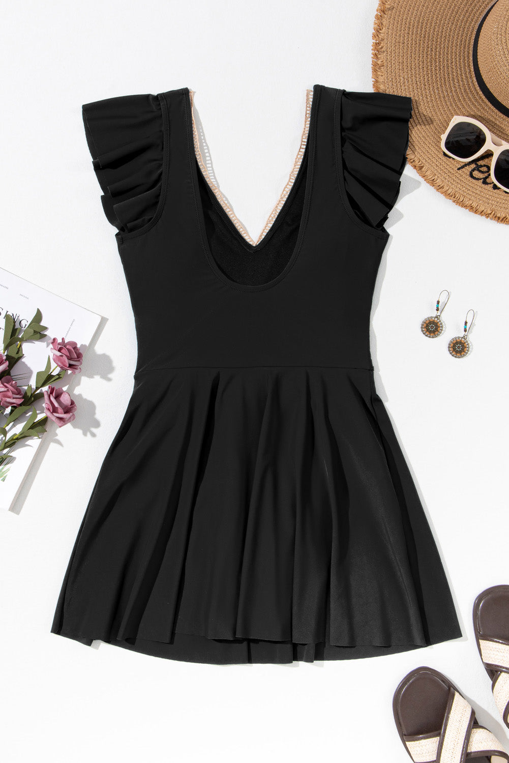 Coastal Grace Ruffle Swim Dress