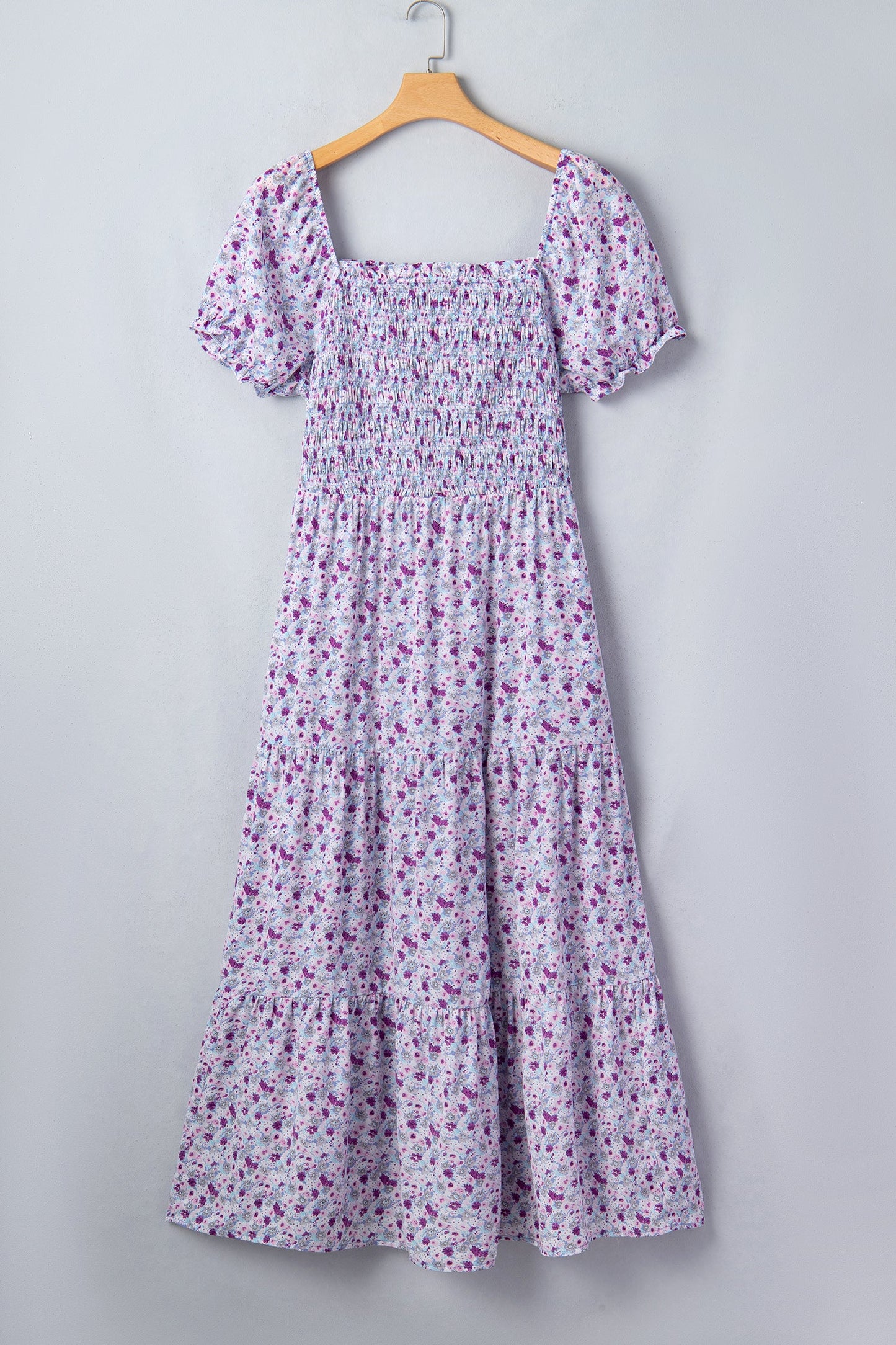 Lavender Fields Smocked Floral Maxi Dress