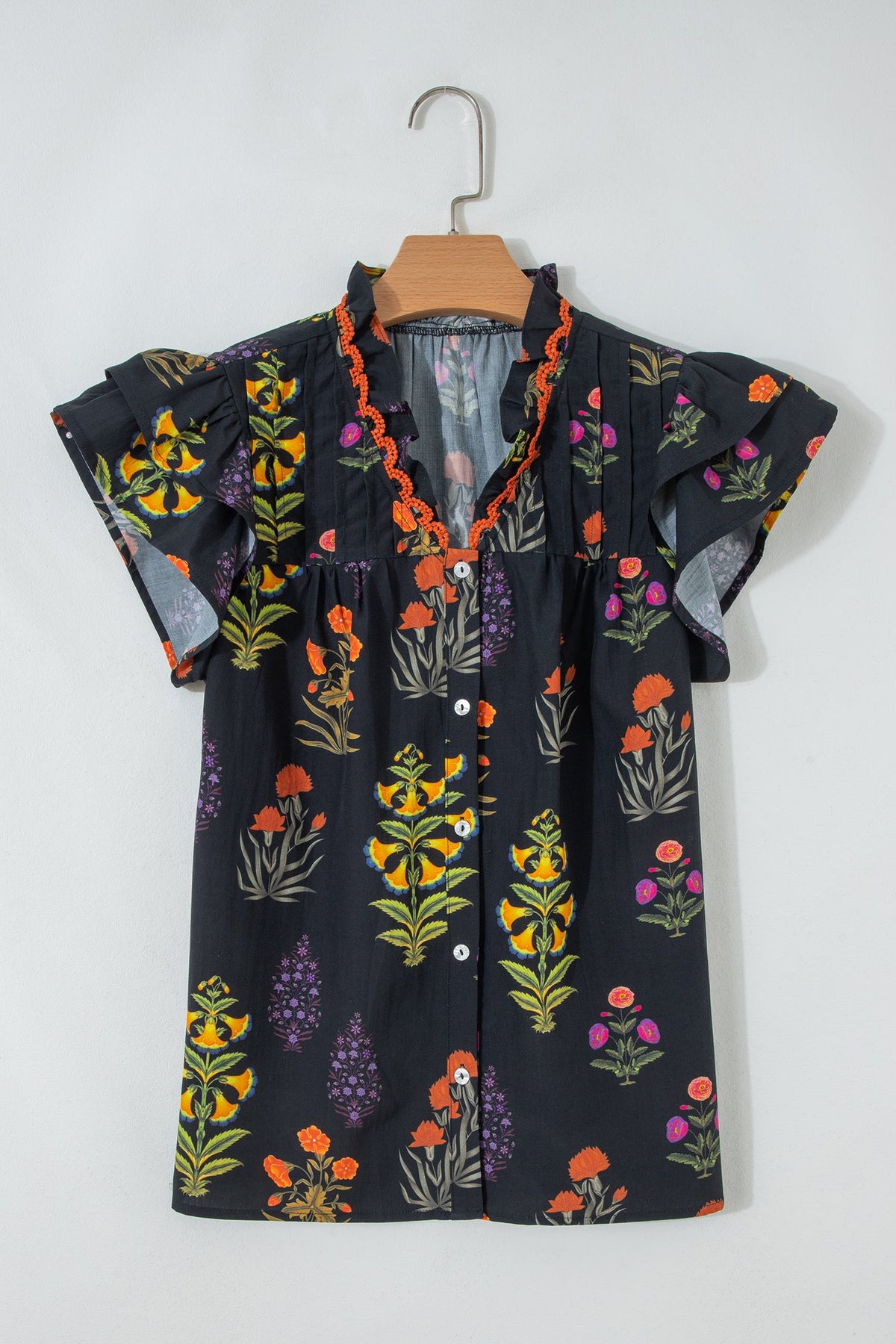 Wildflower Nights Lace-Trim Blouse