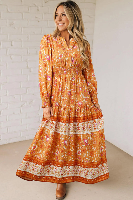 Golden Prairie Floral Maxi Dress