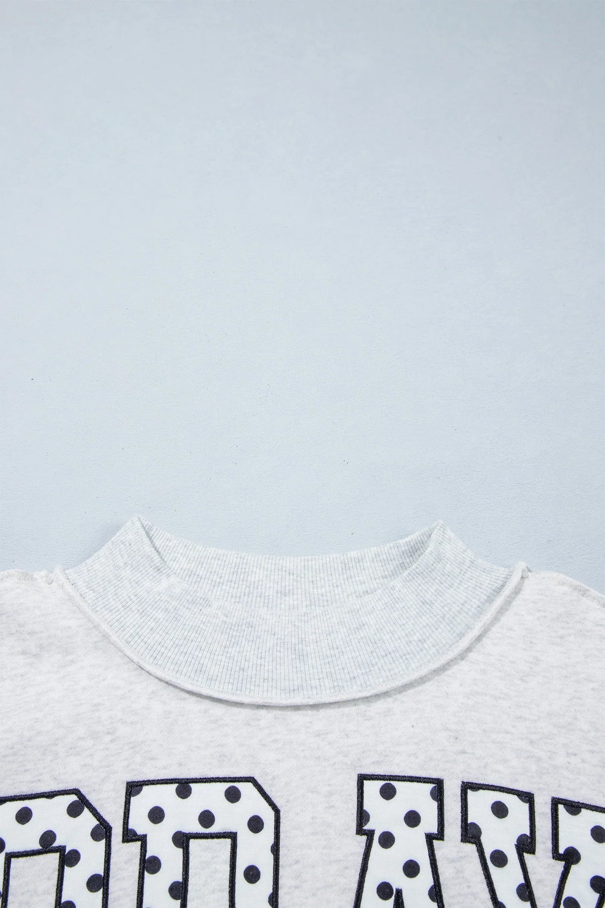 Pray Embroidered Polka Dot Crewneck Sweatshirt