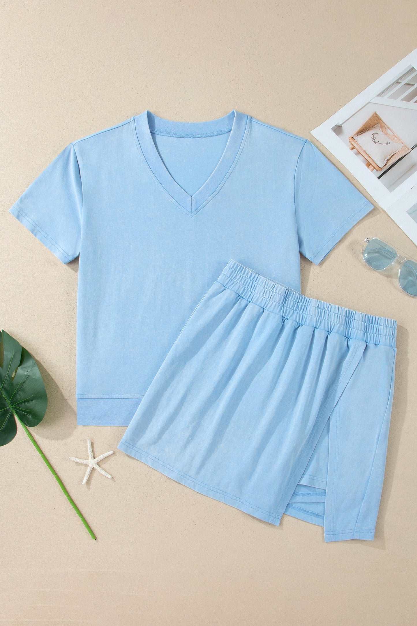 Blue Skies Mineral Wash Skort Set