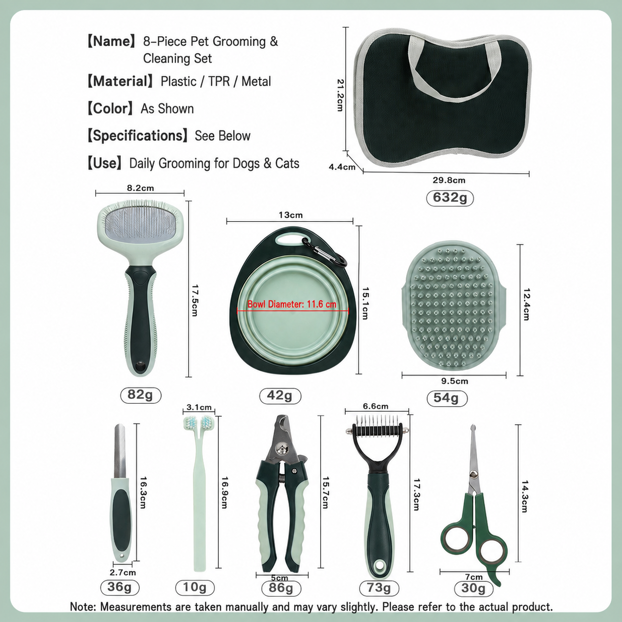 Ranch or Town Ready 8-Piece Pet Grooming Kit