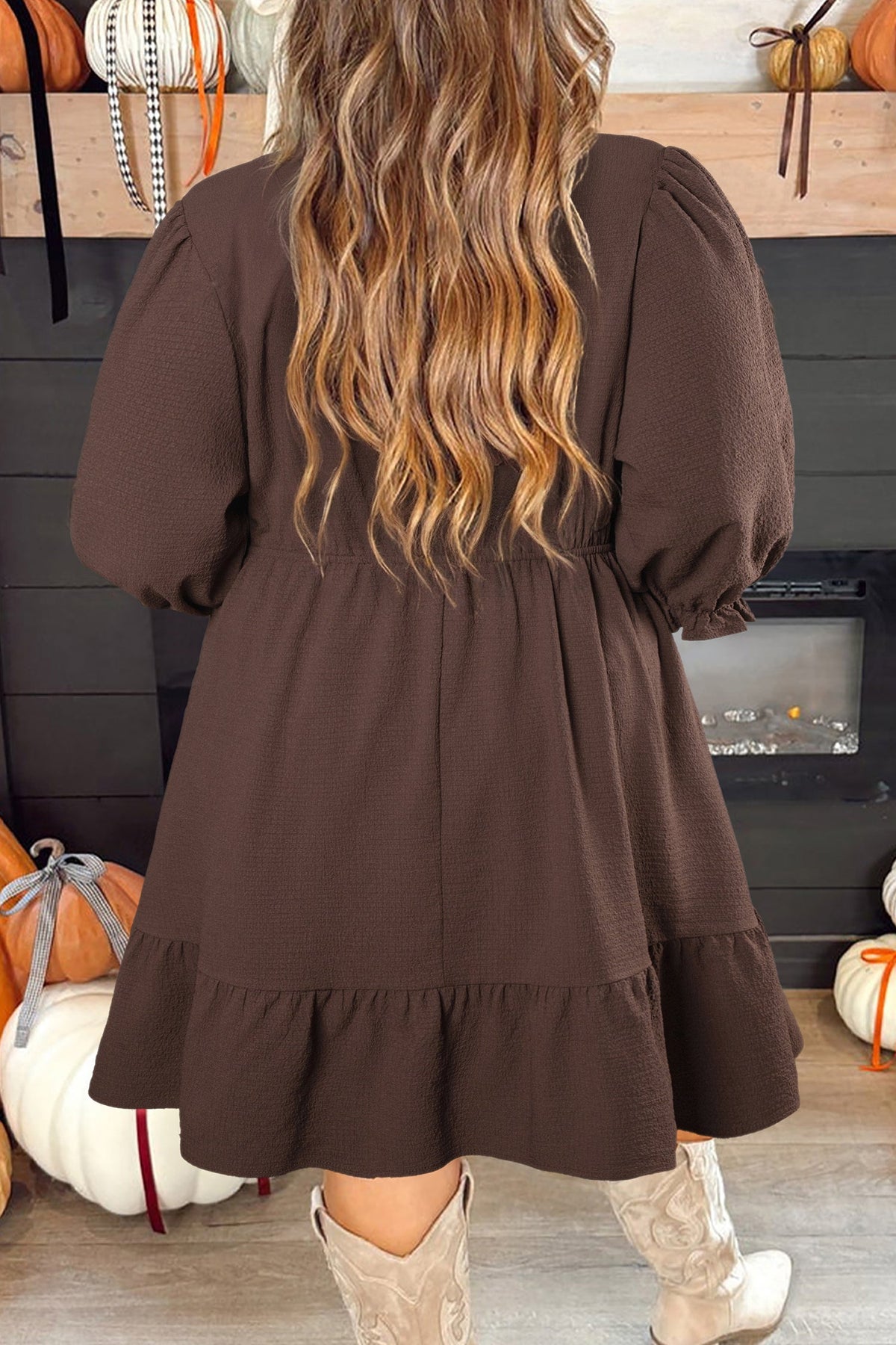 Autumn Grace Ruffle Dress