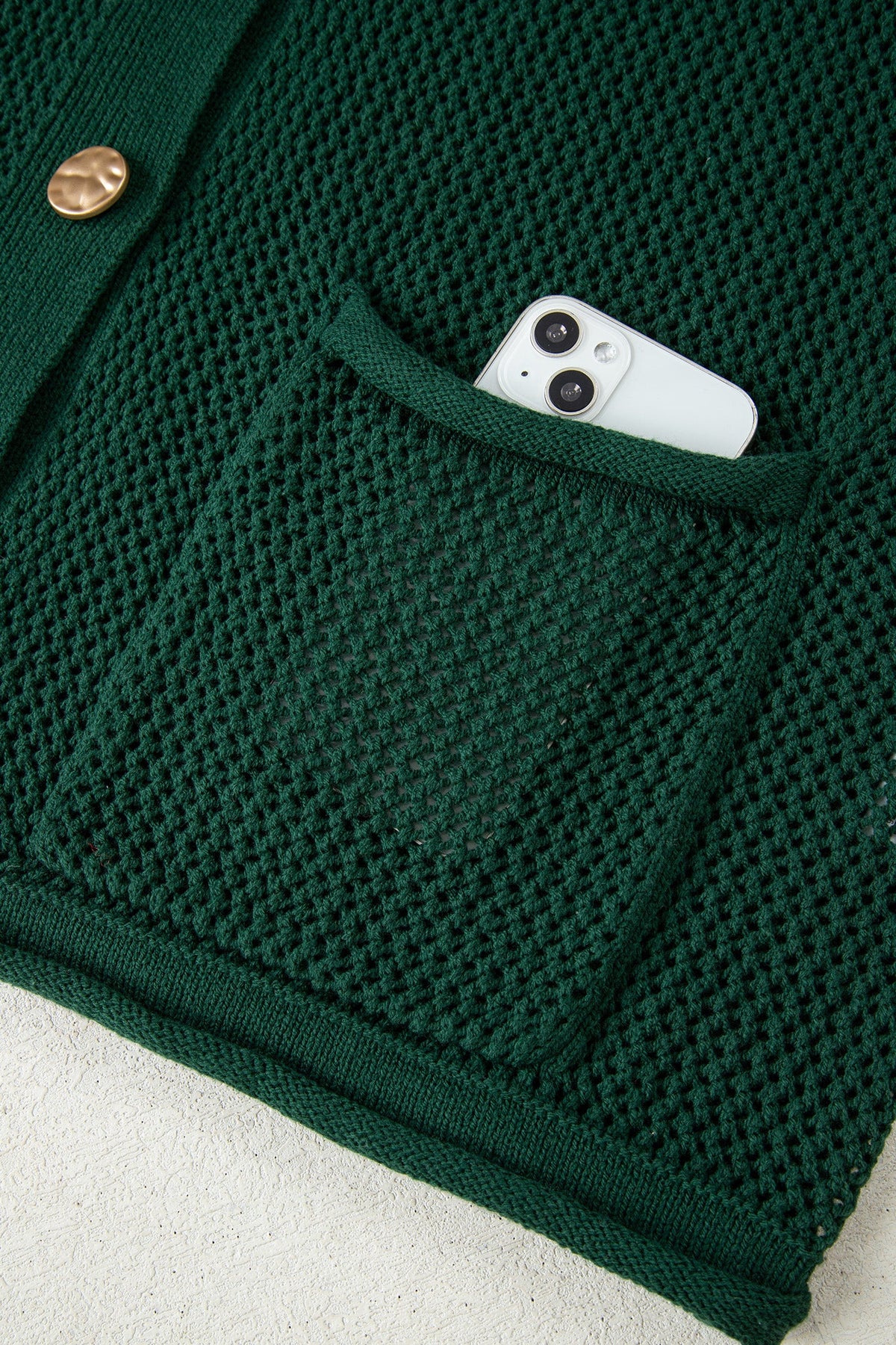 Evergreen Gold Button Cardigan