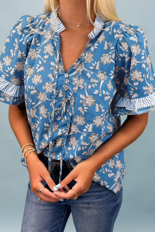 Bluebell Ranch Tie-Neck Blouse