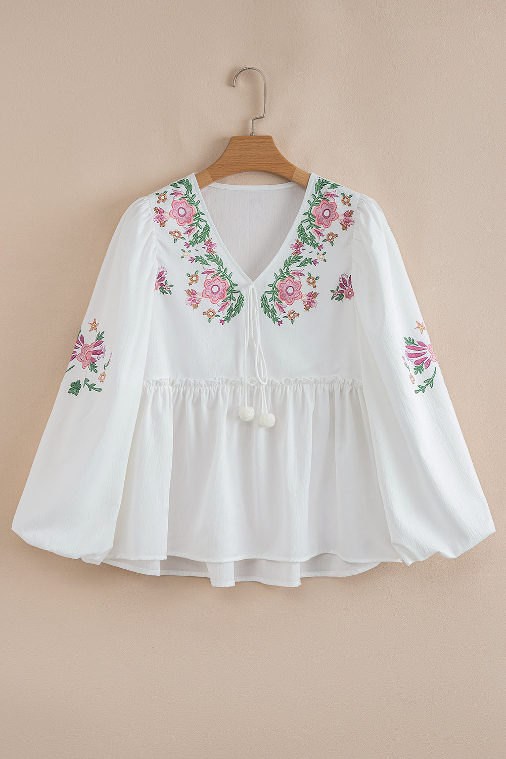Wildflower Lace-Up Babydoll Blouse