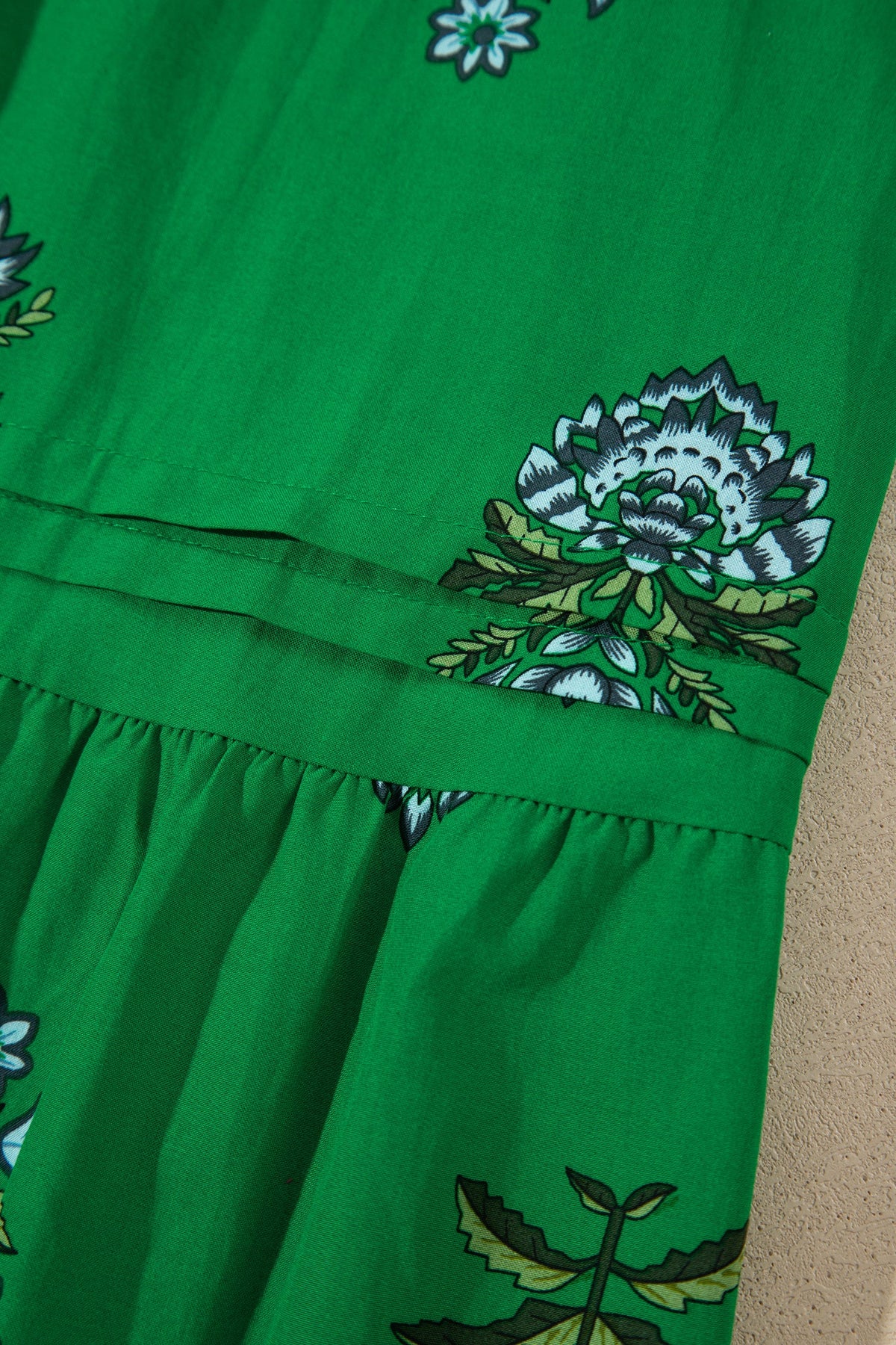 Emerald Wildflower Smocked Maxi Dress
