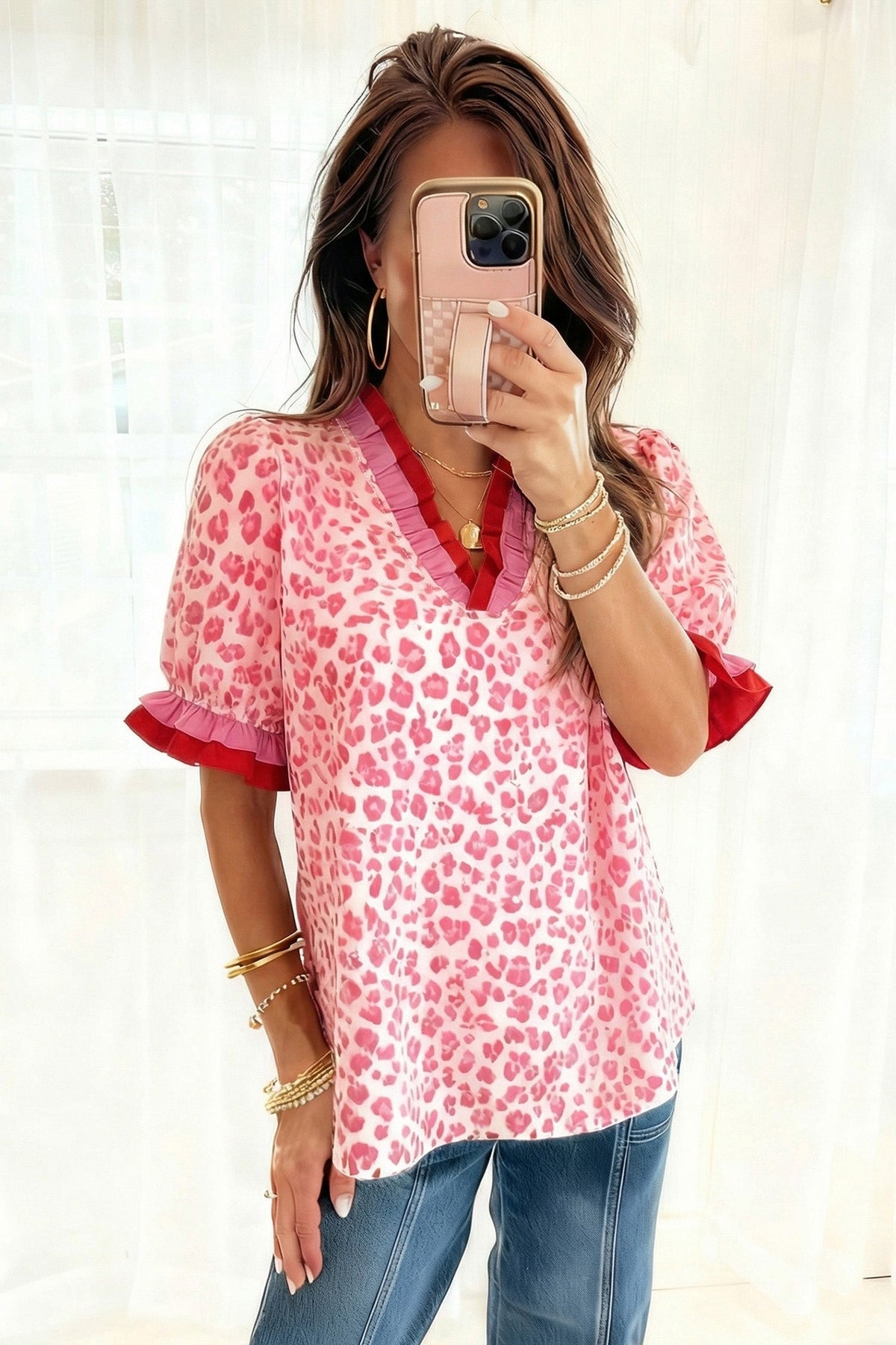 Wild Heart Ruffle Leopard Blouse