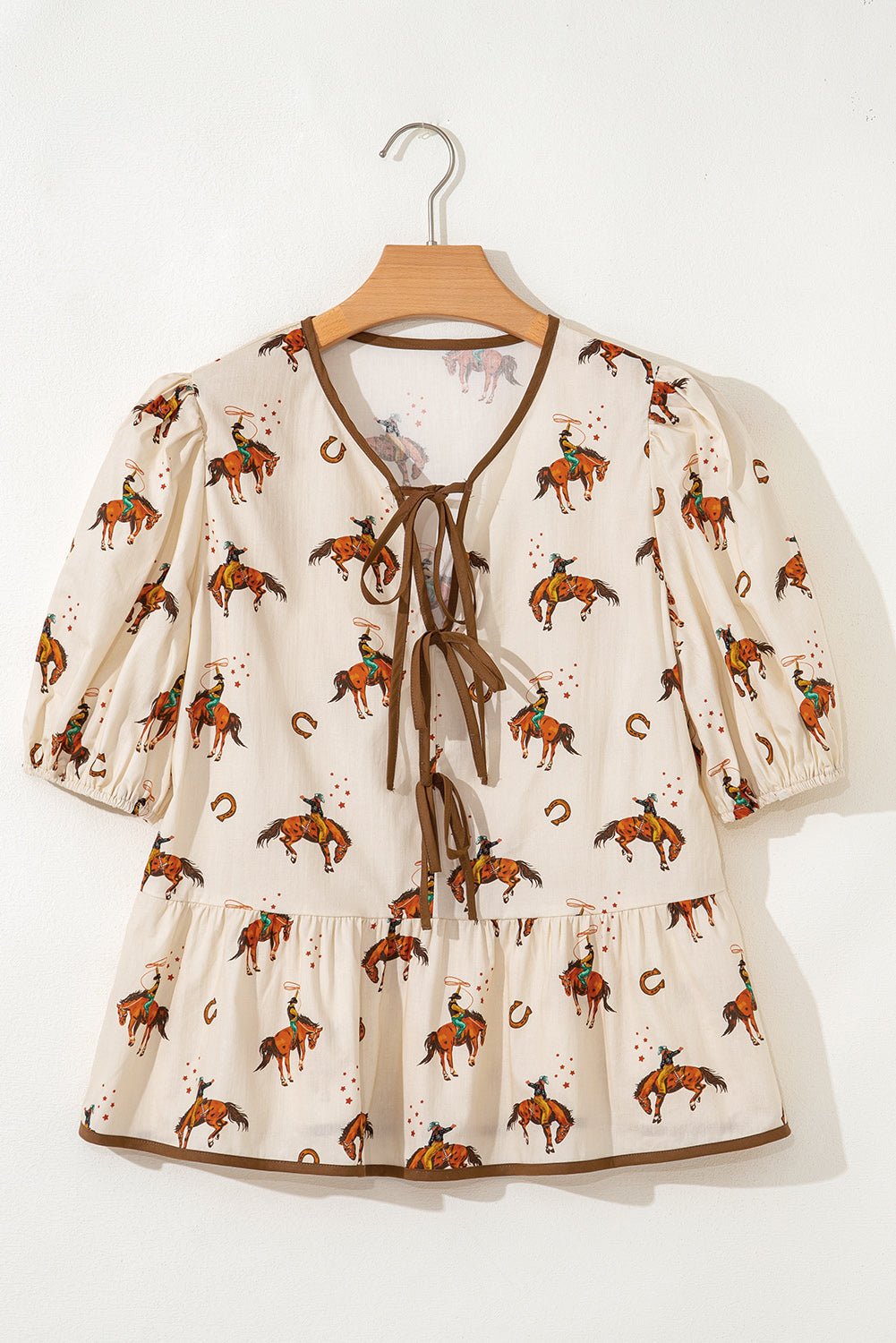 Wild Bronco Bow Peplum Blouse