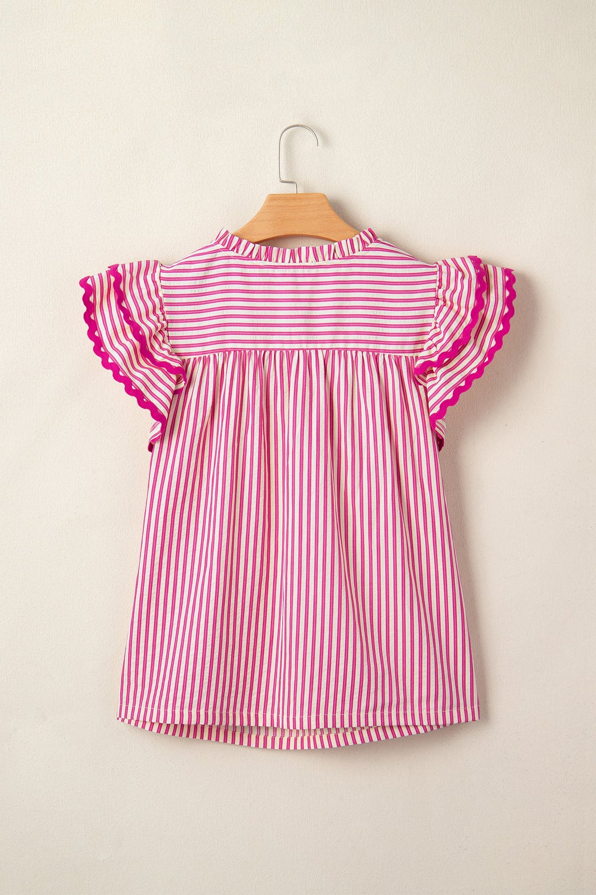 Pink Prairie Stripe Ruffle Blouse
