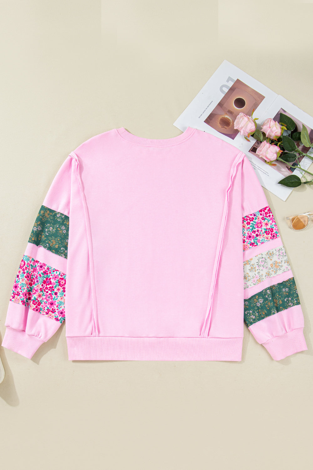 Wildflower Patchwork Sleeve Sweatshirt