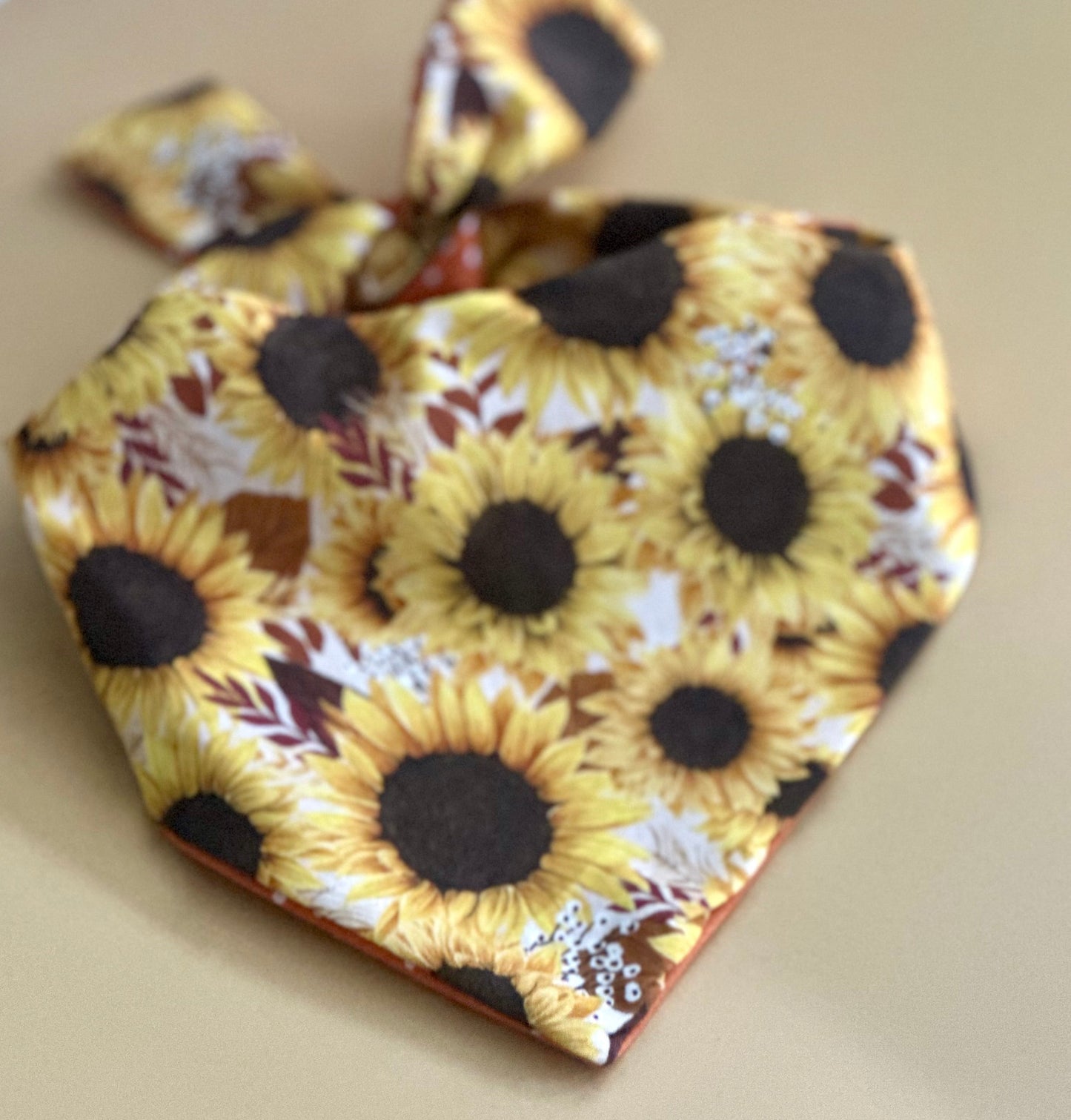 The Sunny Fields Personalized Sunflower Dog Bandana