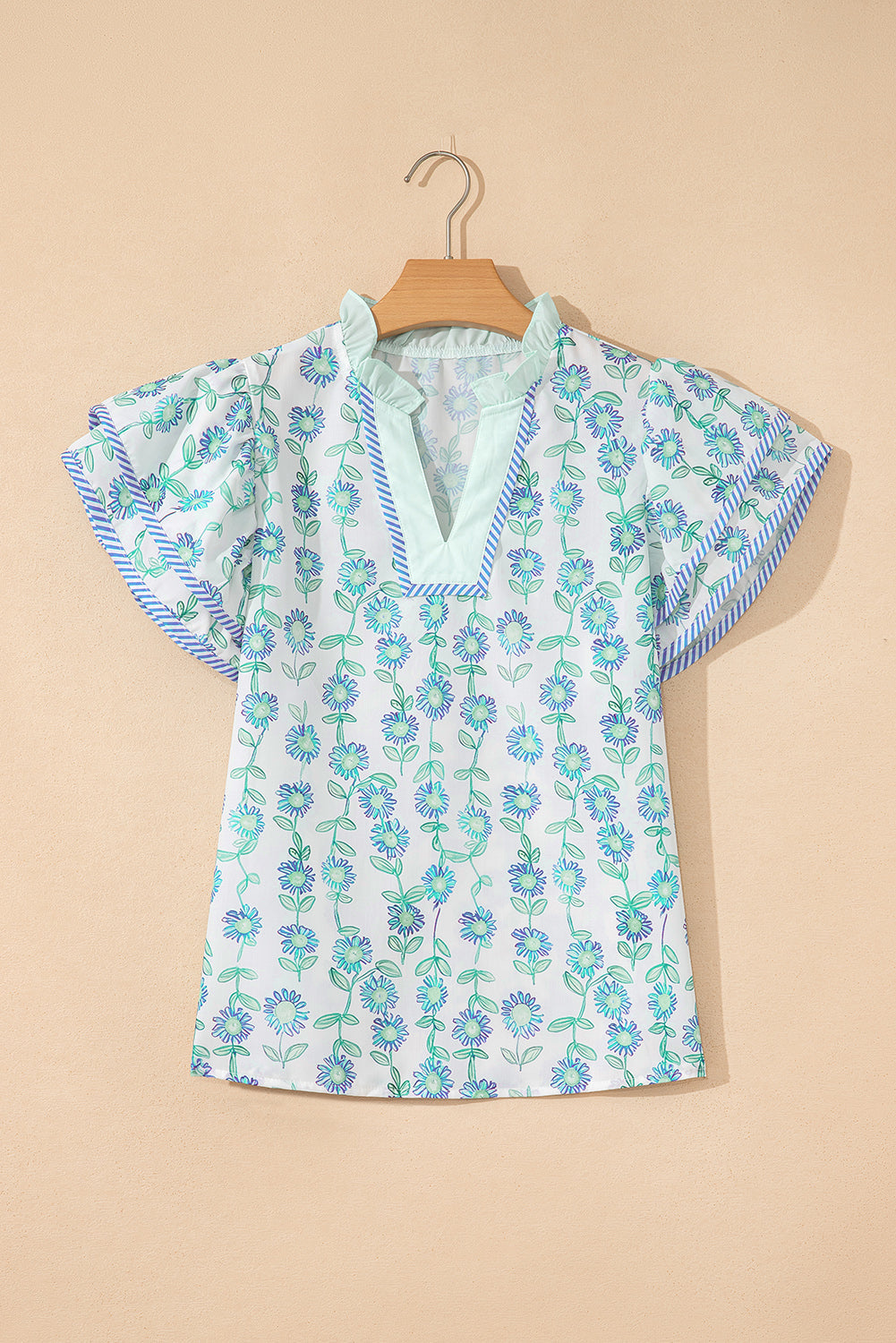 Bluebonnet Breeze Floral Blouse
