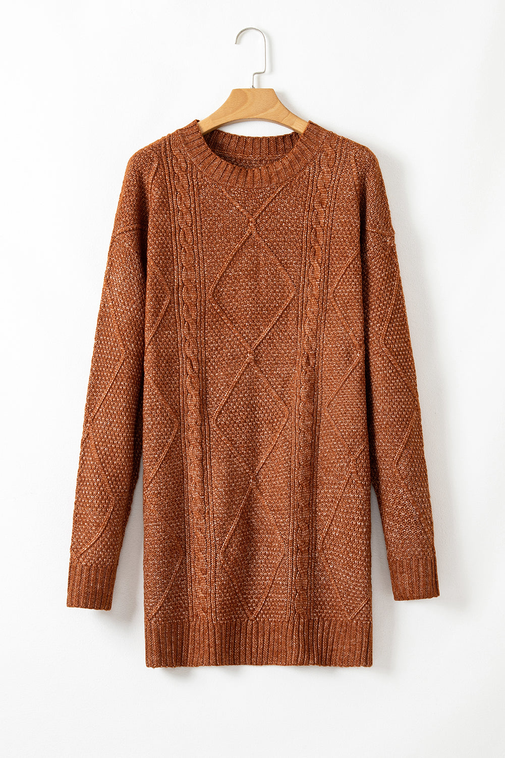 Sagebrush Cable Knit Sweater Dress