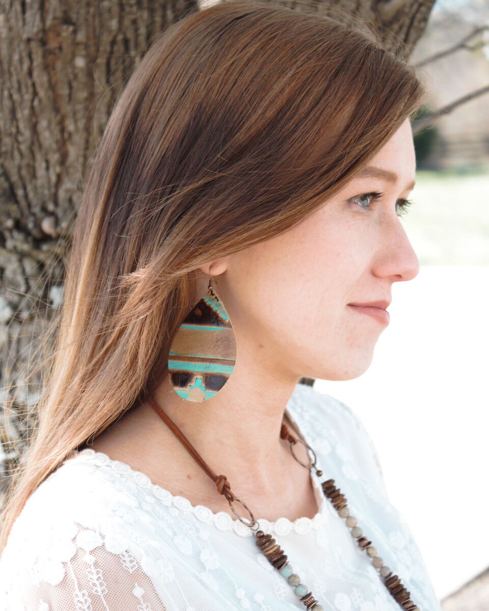 The Turquoise Trail Leather Earrings