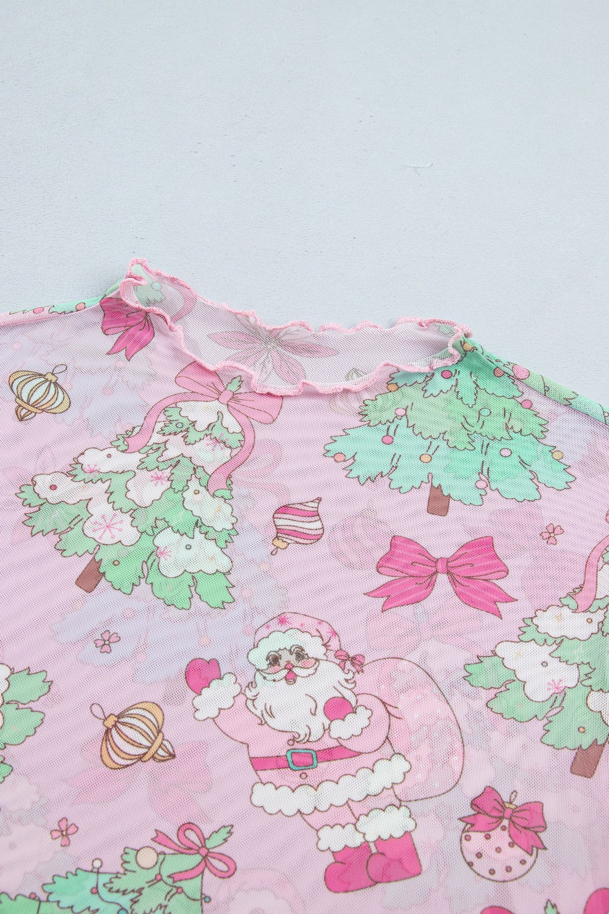 The Pink Christmas Cheer Mesh Top
