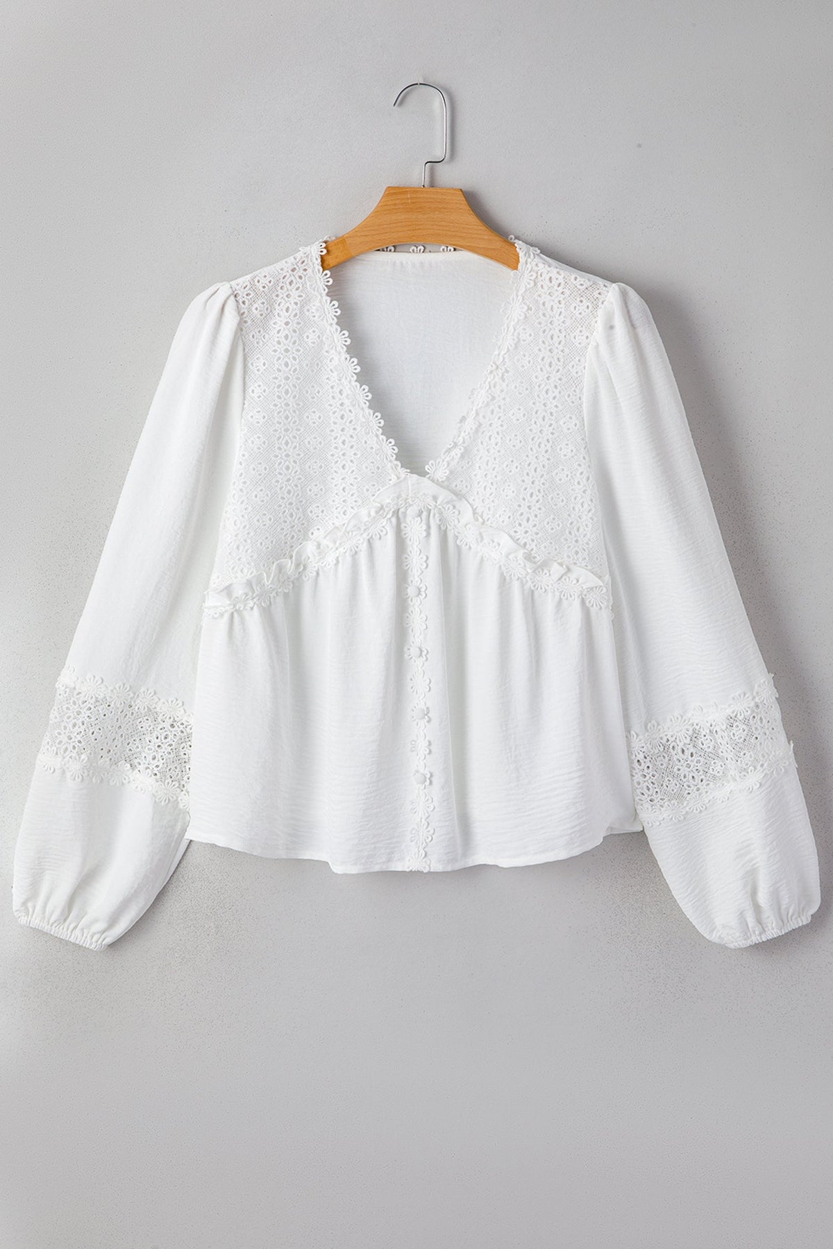 Southern Belle Lace V-Neck Blouse