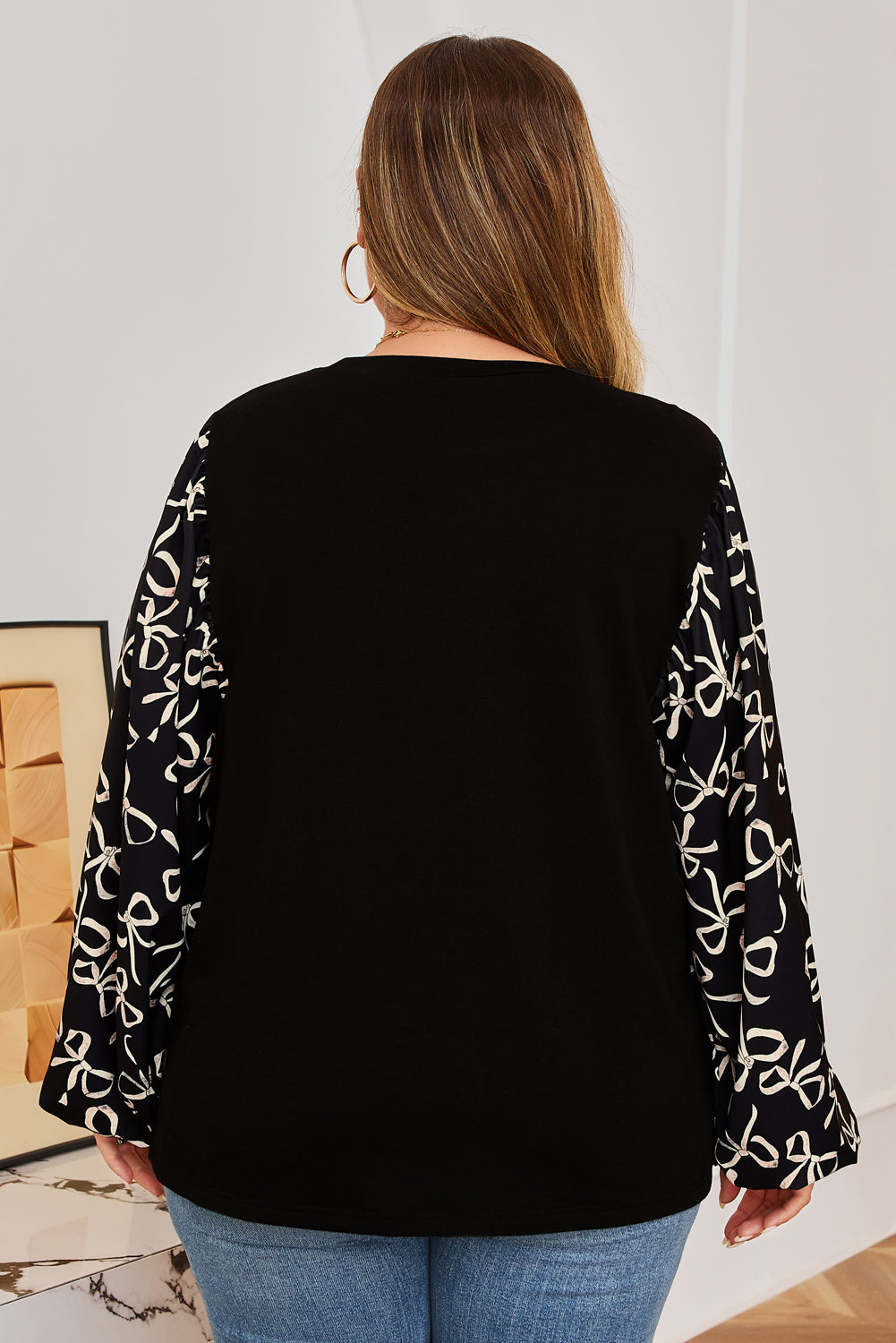 Midnight Prairie Bow Sleeve Blouse
