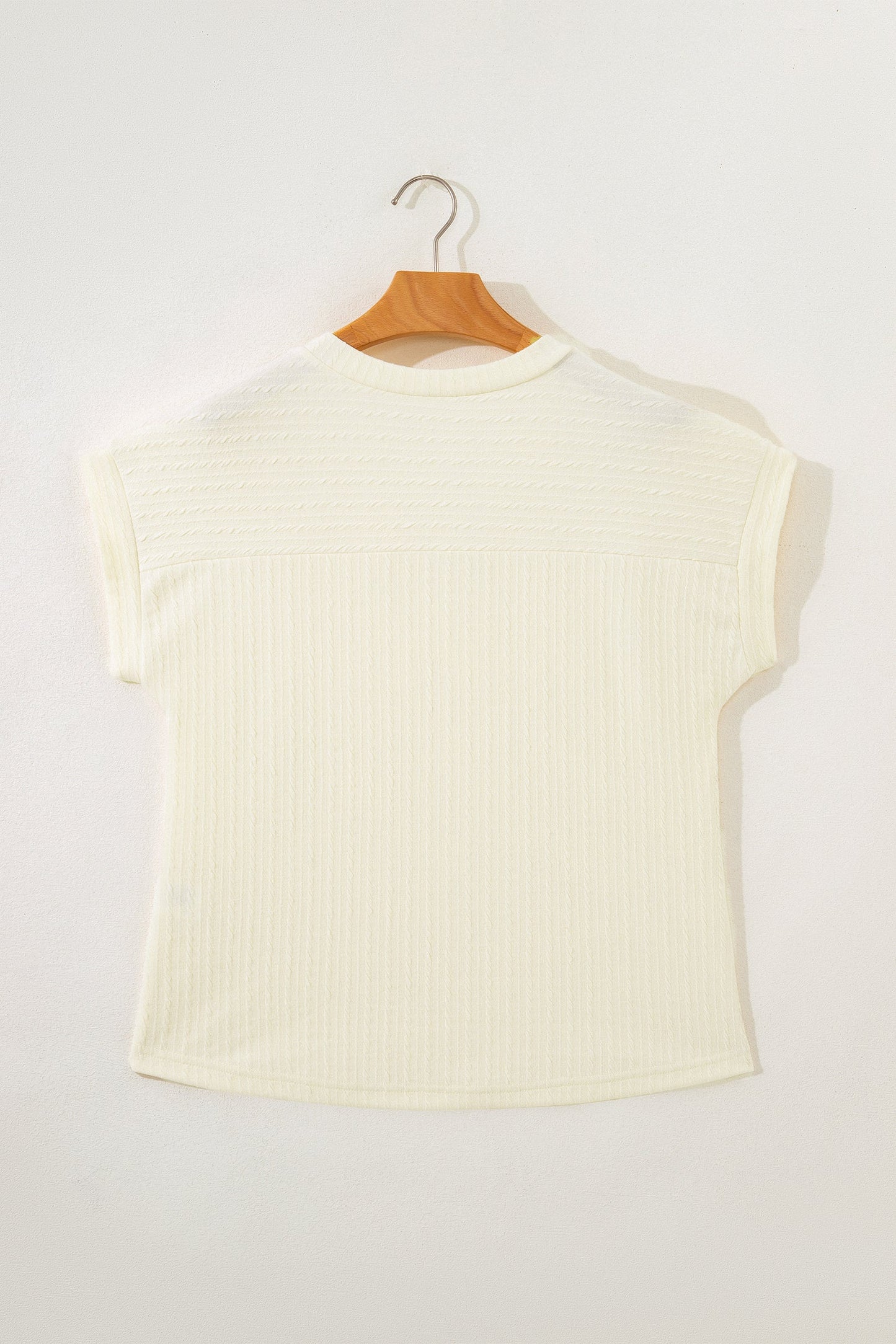 Prairie Cream Cable Knit V-Neck Top