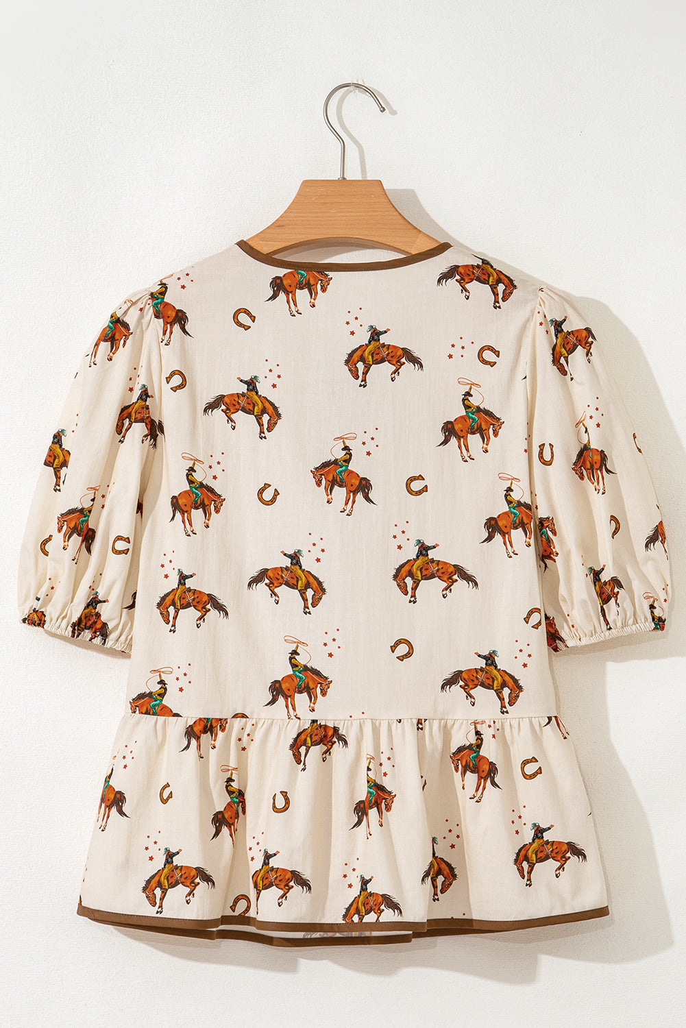 Wild Bronco Bow Peplum Blouse