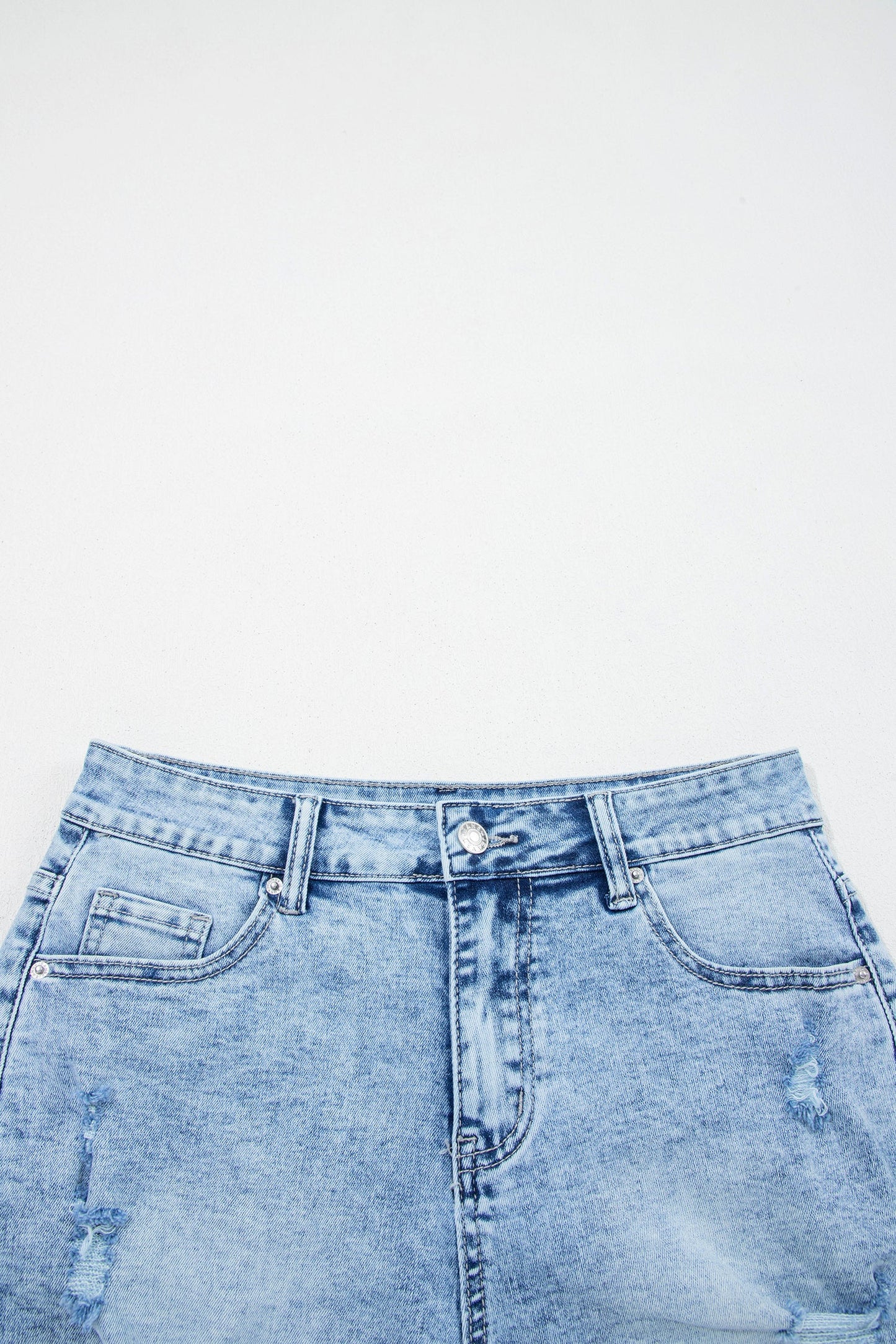 Backroad Blues Distressed Denim Shorts