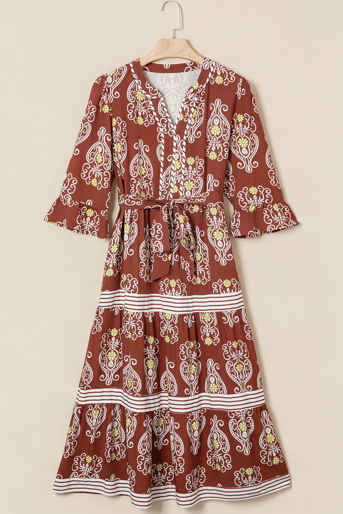 Sienna Rose Belted Maxi Dress