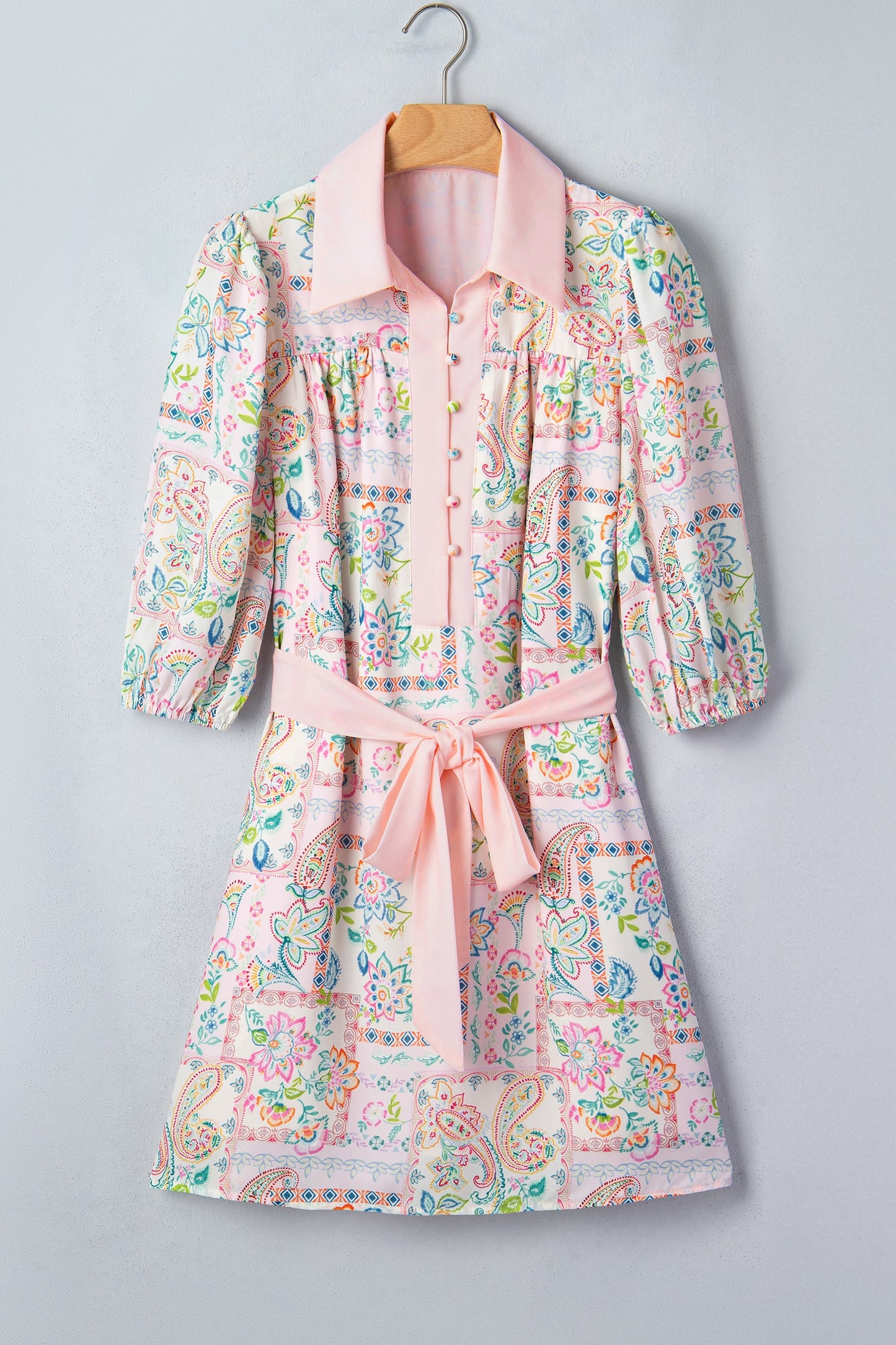 Rosewater Patchwork Mini Dress