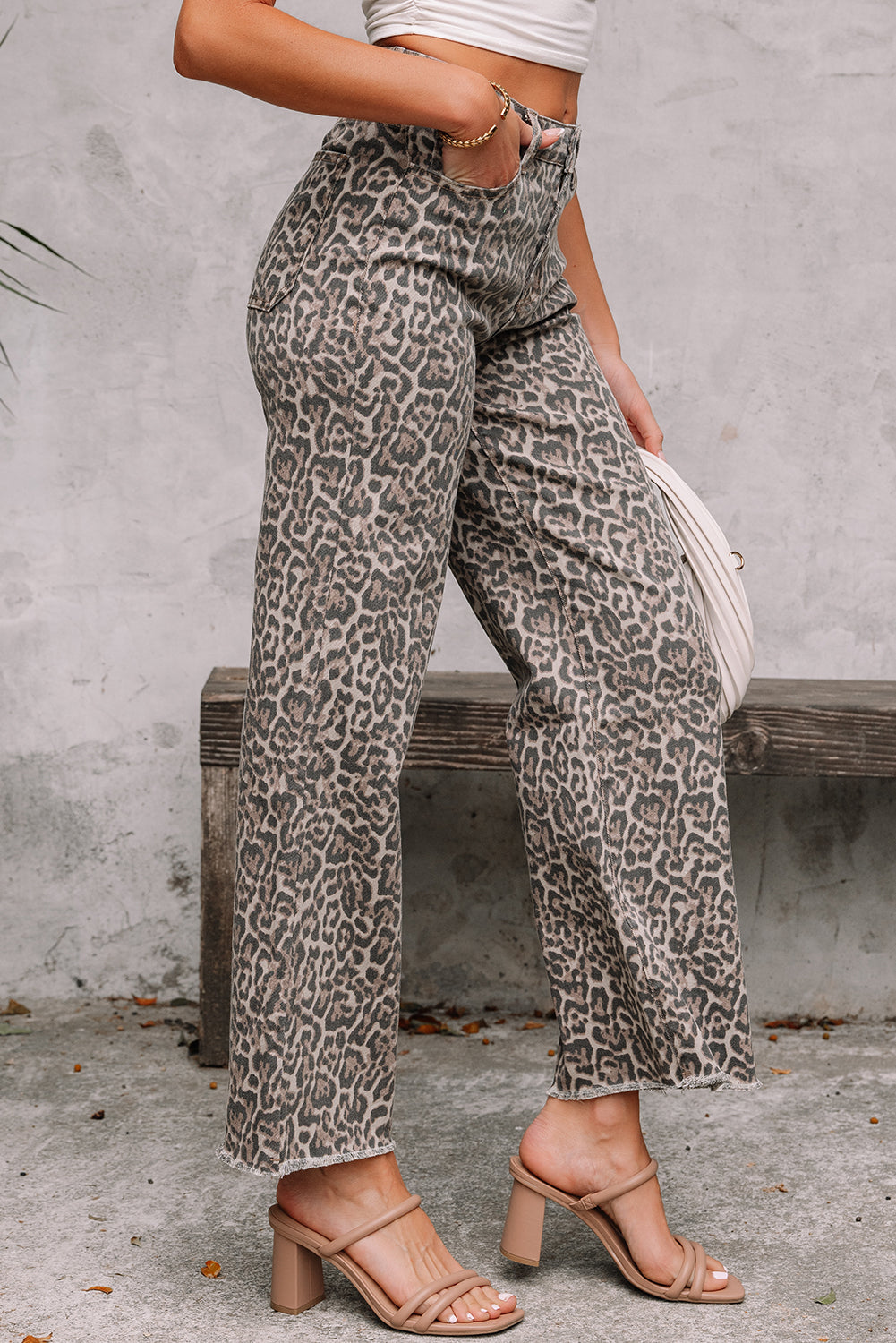 Desert Wild Leopard Wide Leg Jeans