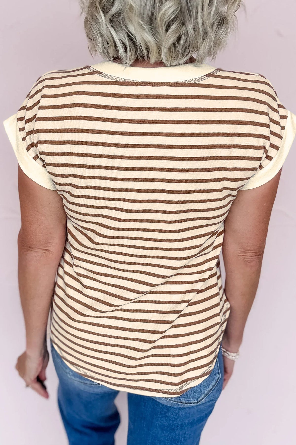 Ranch Days Striped Button Top