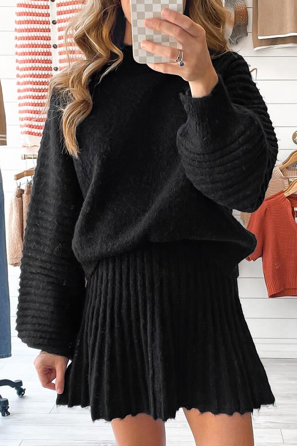 The Aspen Pleated Sweater Set